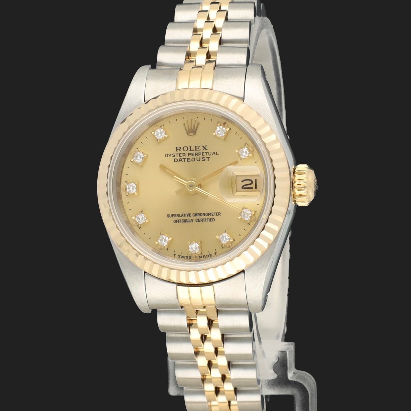 Rolex Lady-Datejust 69173 (1987) - Champagne dial 26 mm Gold/Steel case (1/8)