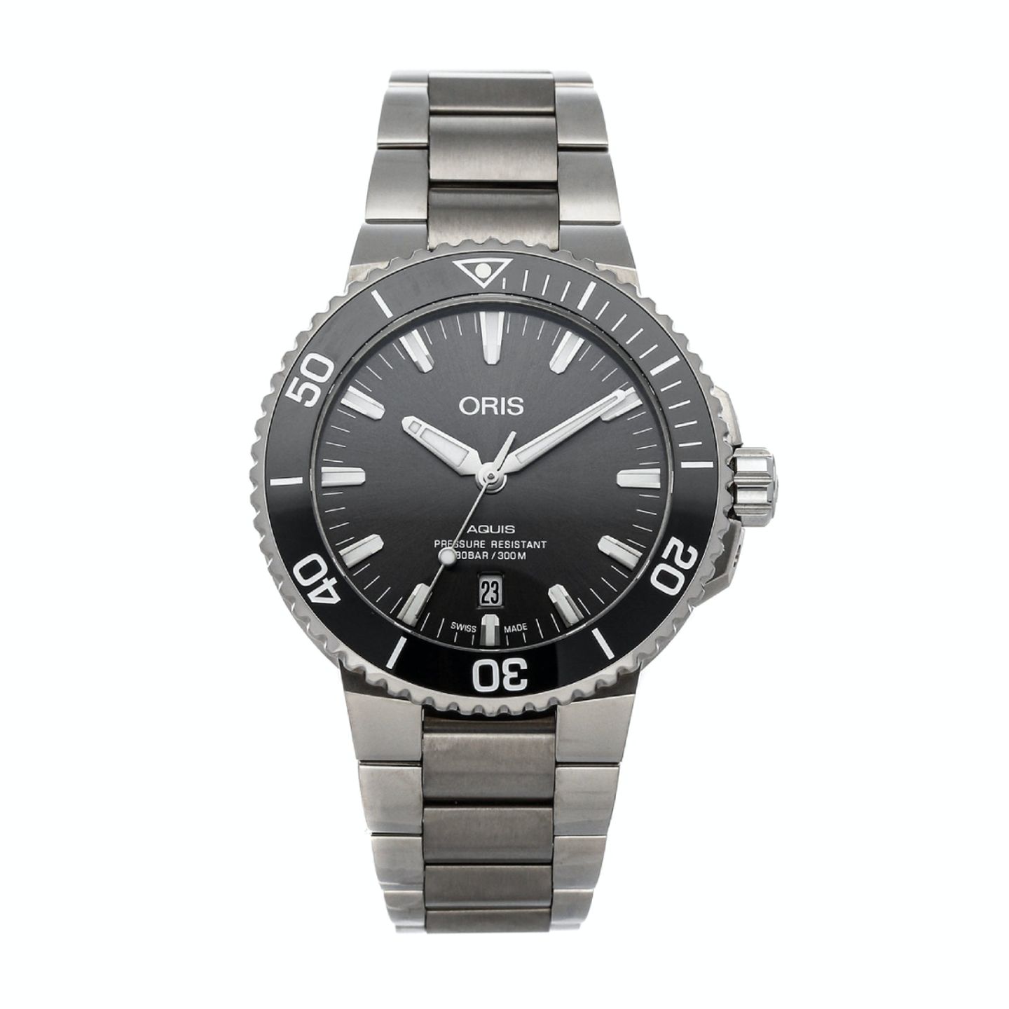 Oris Aquis Titanium Date 01 733 7730 7153-07 8 24 15PEB (2023) - Grijs wijzerplaat 44mm Titanium (3/3)