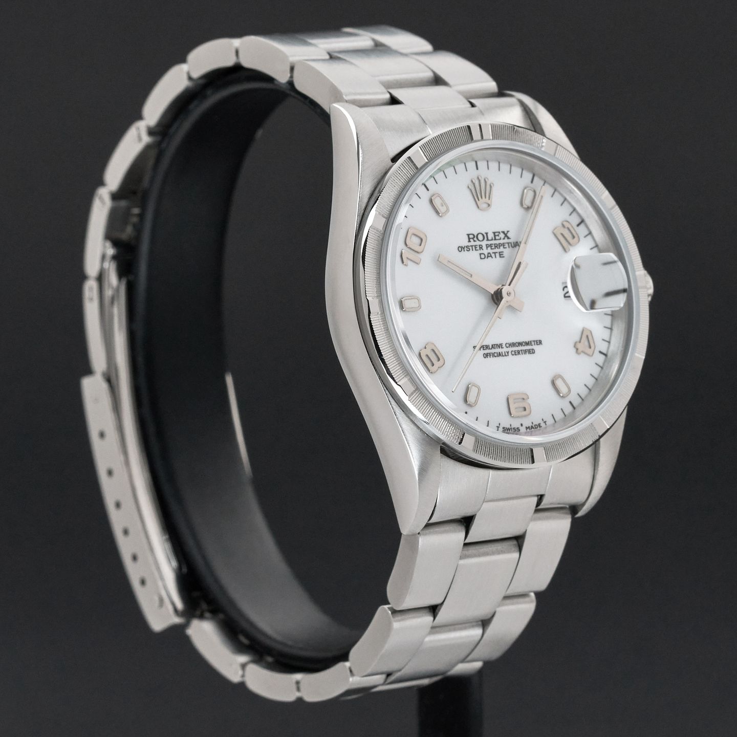Rolex Oyster Perpetual Date 15210 (1995) - White dial 34 mm Steel case (5/8)