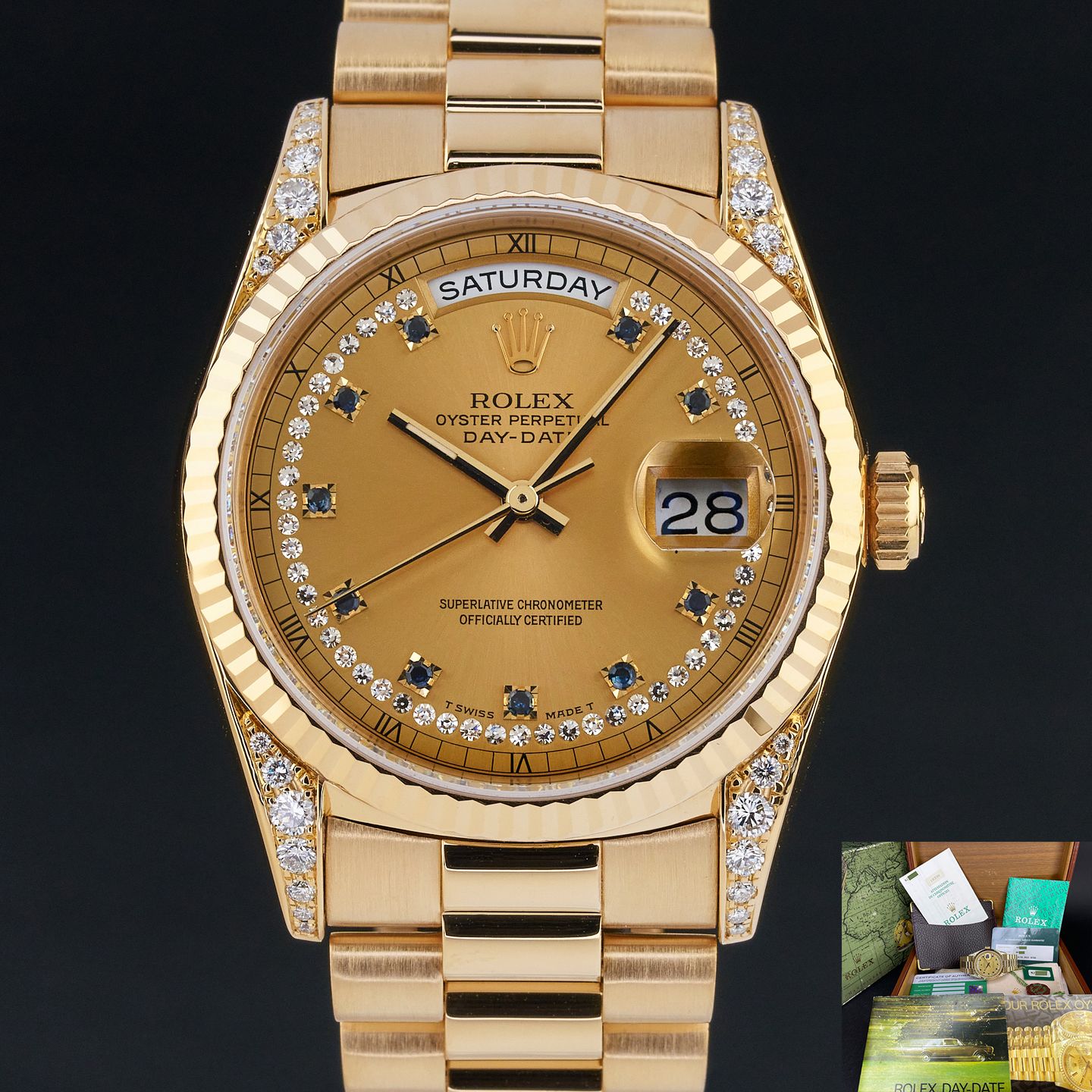 Rolex Day-Date 36 18338 (1990) - 36 mm Yellow Gold case (1/8)