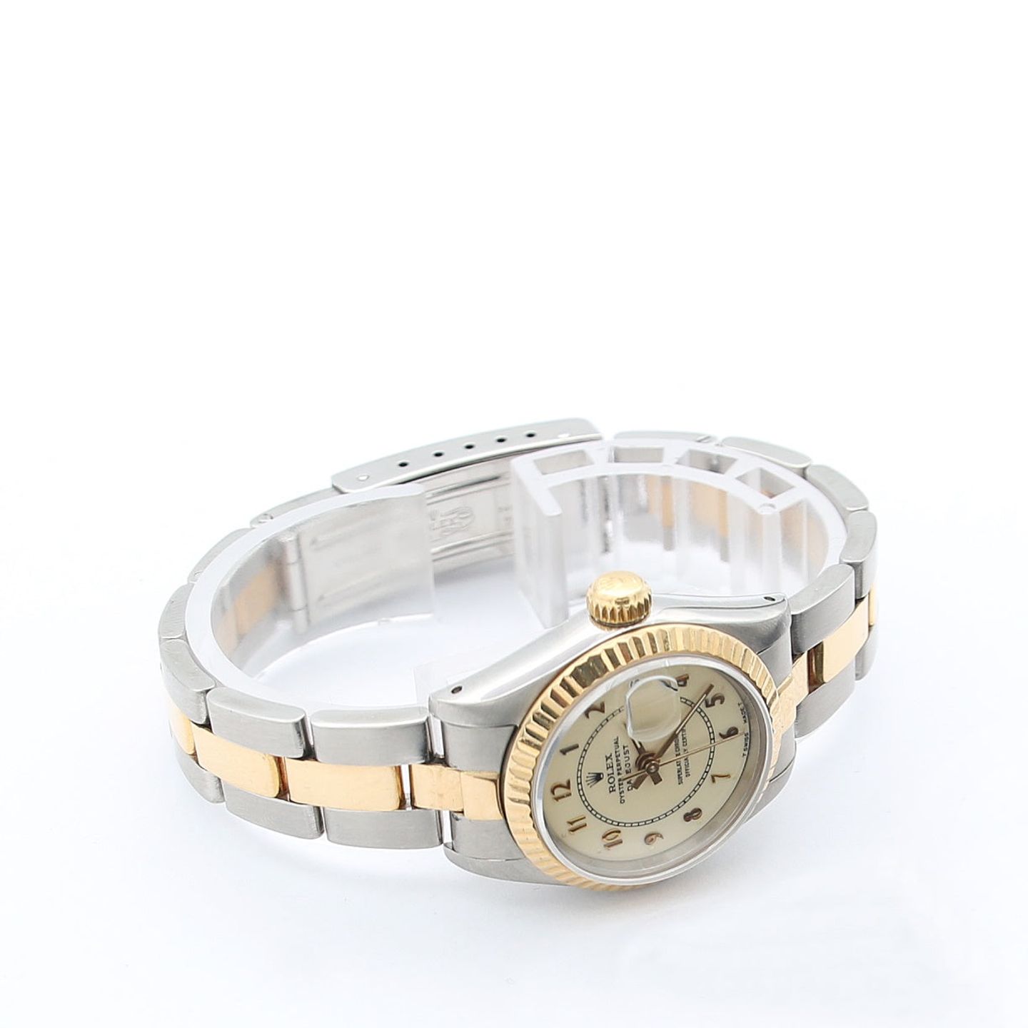 Rolex Lady-Datejust 69173 (Unknown (random serial)) - Beige dial 26 mm Gold/Steel case (8/8)