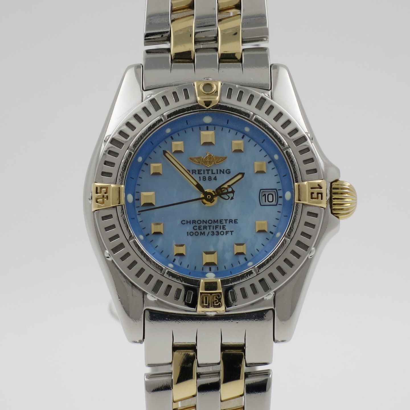 Breitling Callistino B72345 (2002) - Blue dial 29 mm Gold/Steel case (1/4)