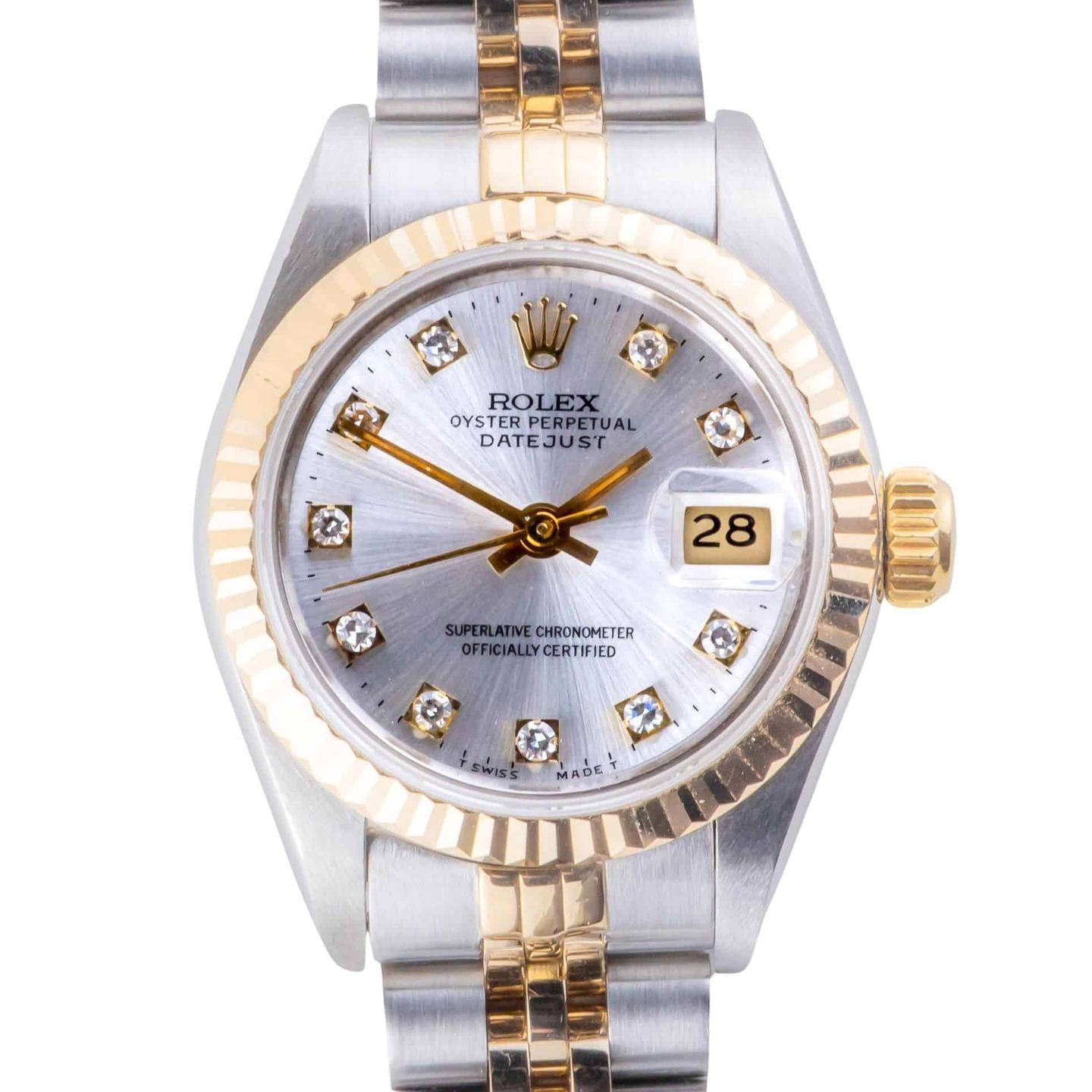 Rolex Lady-Datejust 69173 (1991) - Silver dial 26 mm Gold/Steel case (3/8)