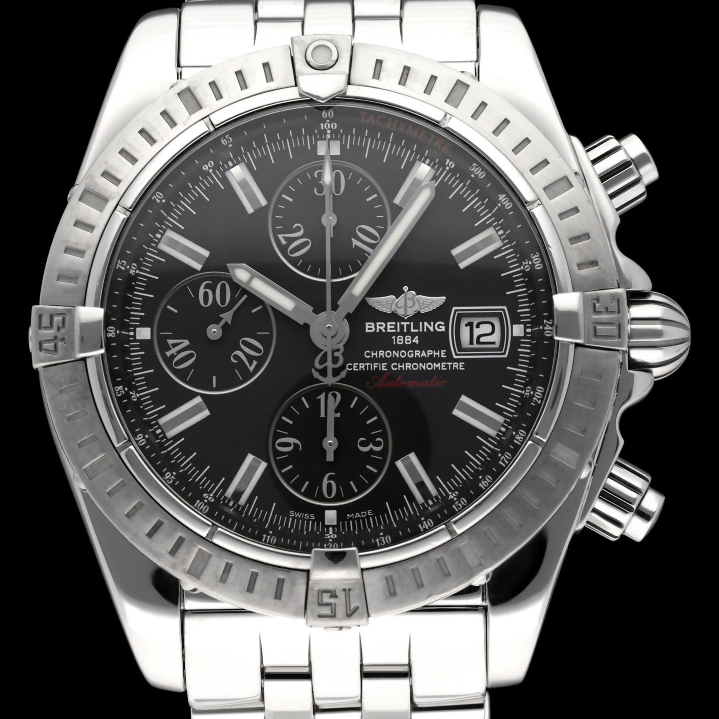 Breitling Chronomat Evolution A13356 (2010) - Zwart wijzerplaat 44mm Staal (1/8)