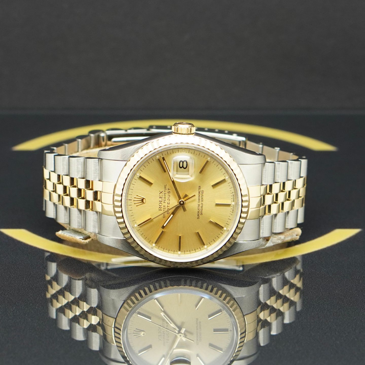 Rolex Datejust 36 16233 (1992) - Gold dial 36 mm Gold/Steel case (4/7)