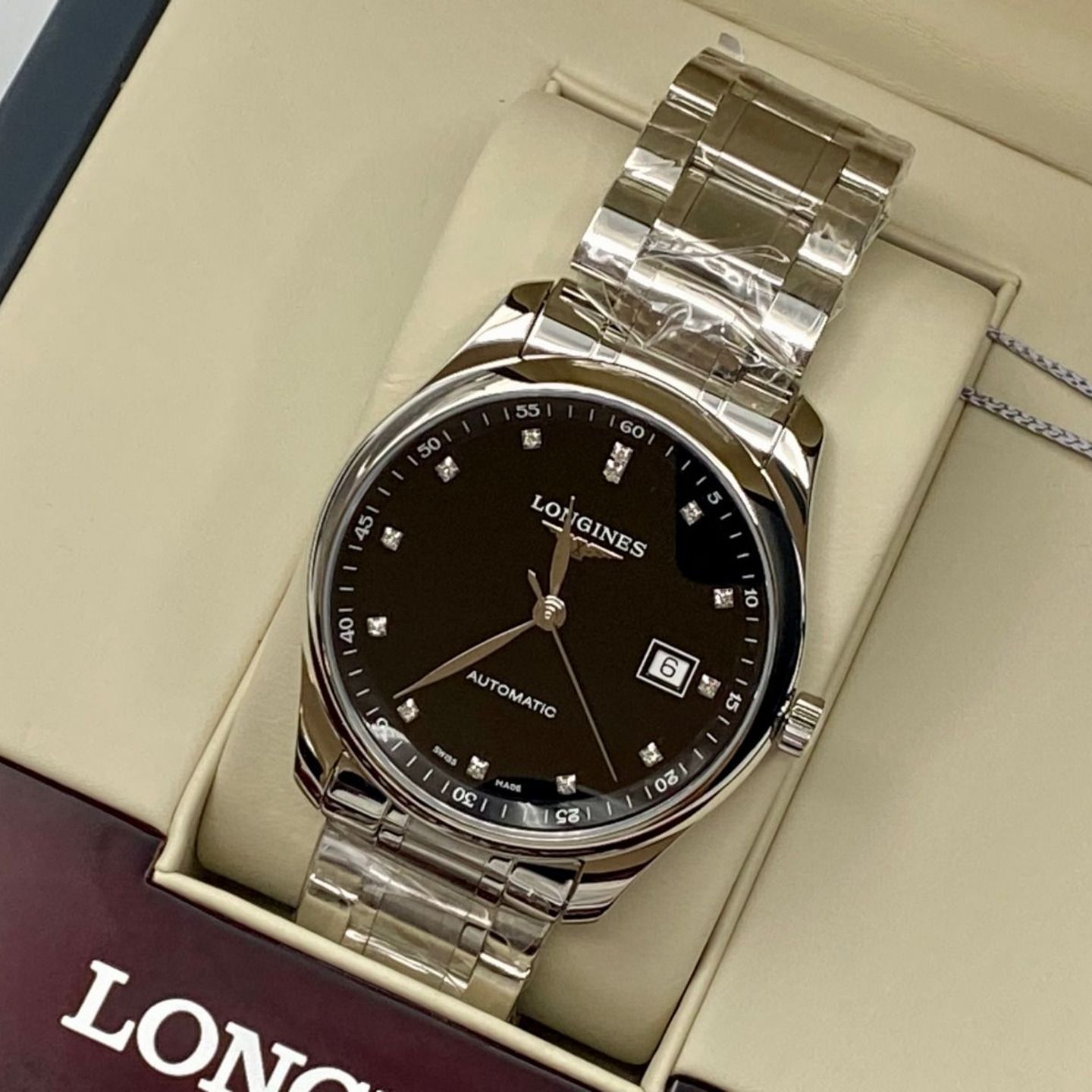 Longines Master Collection L2.793.4.57.6 (2024) - Zwart wijzerplaat 40mm Staal (3/8)