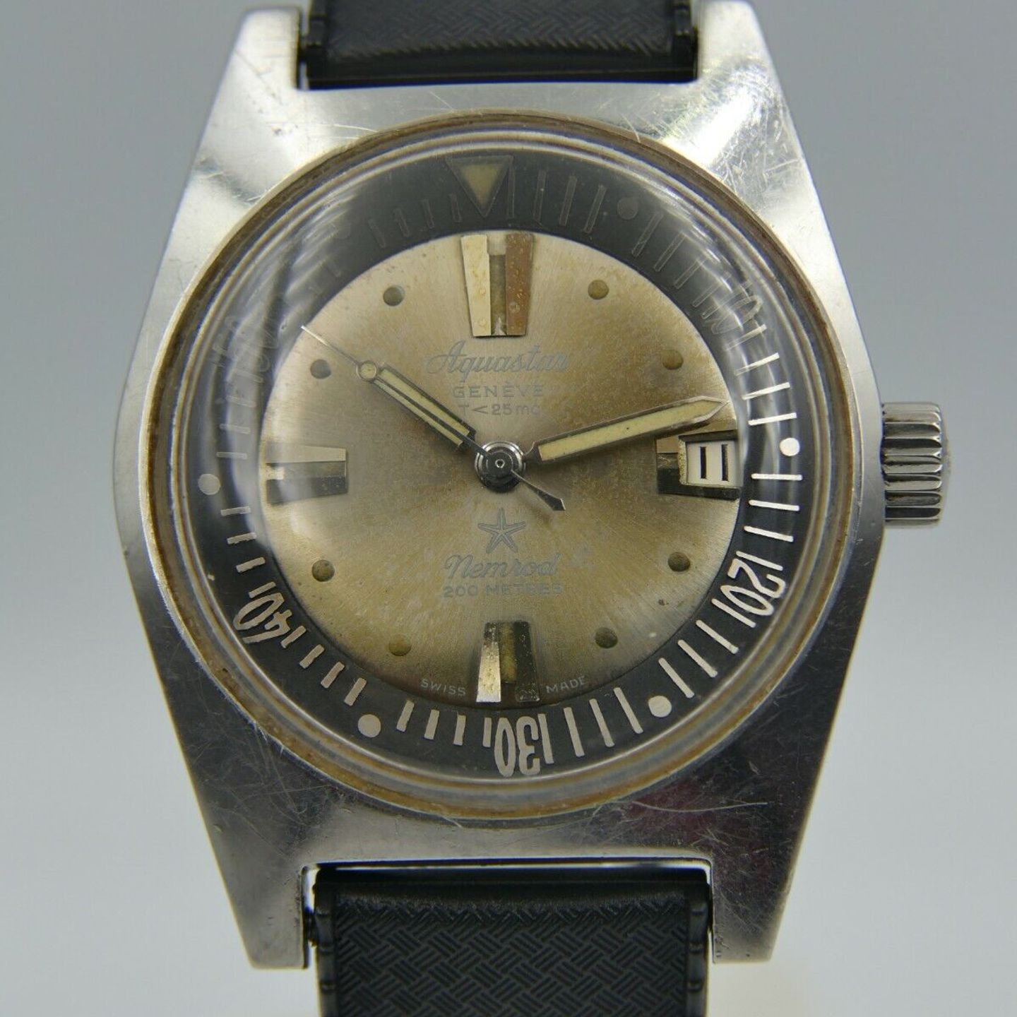 Aquastar Vintage 1701 (Unknown (random serial)) - Black dial Unknown Steel case (2/8)