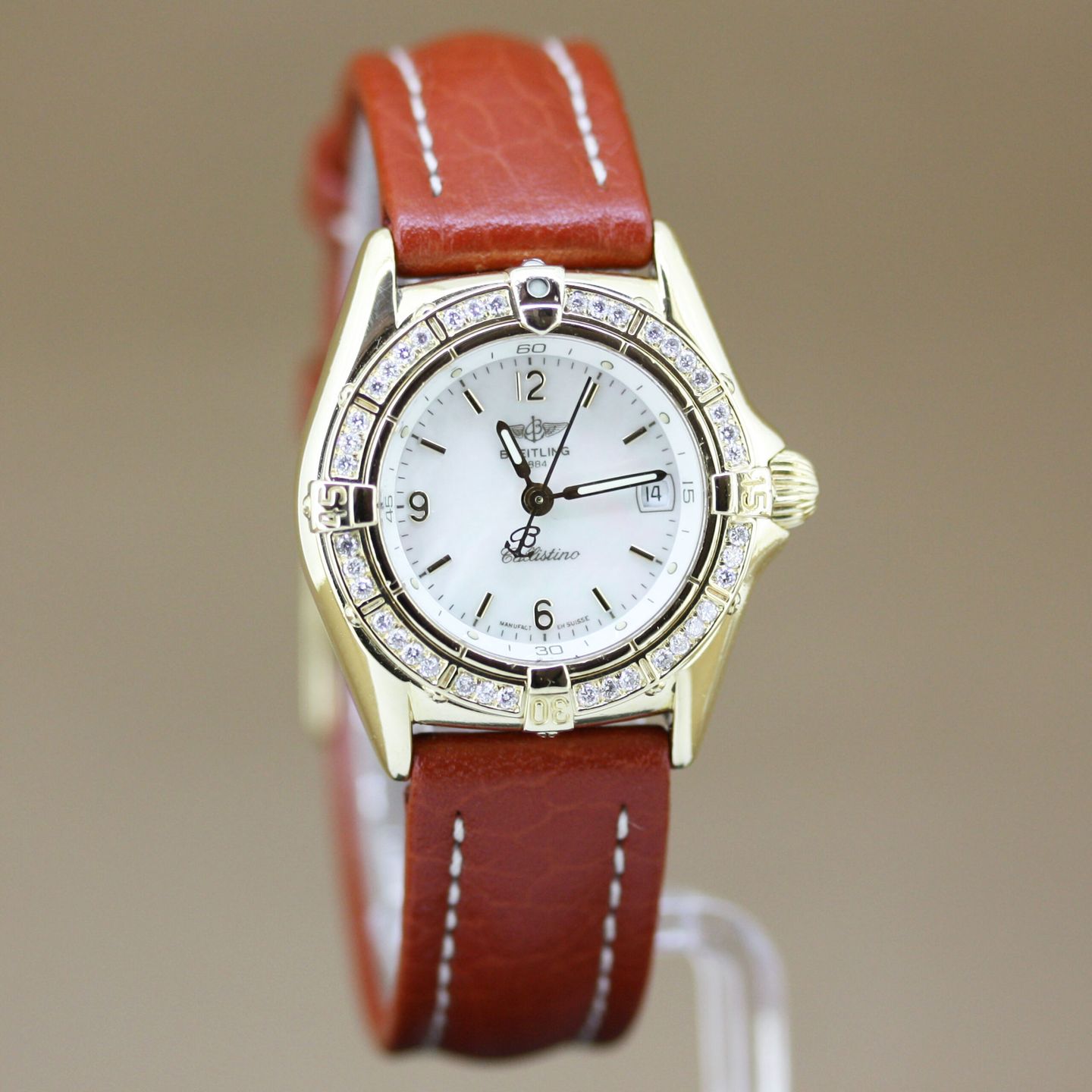 Breitling Callistino K52045 (2000) - White dial 28 mm Yellow Gold case (3/7)