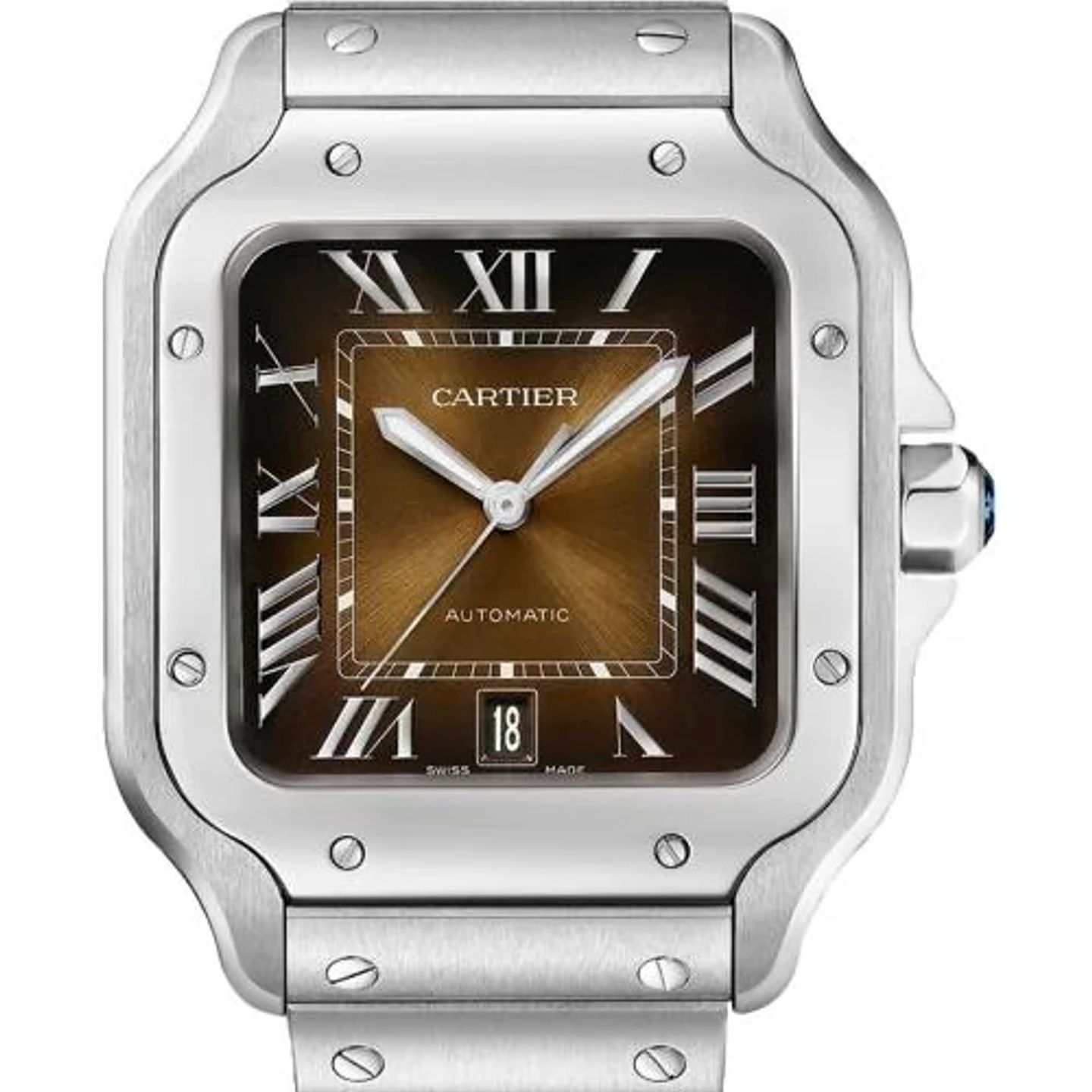 Cartier Santos WSSA0064 (2026) - Bruin wijzerplaat 40mm Staal (1/1)
