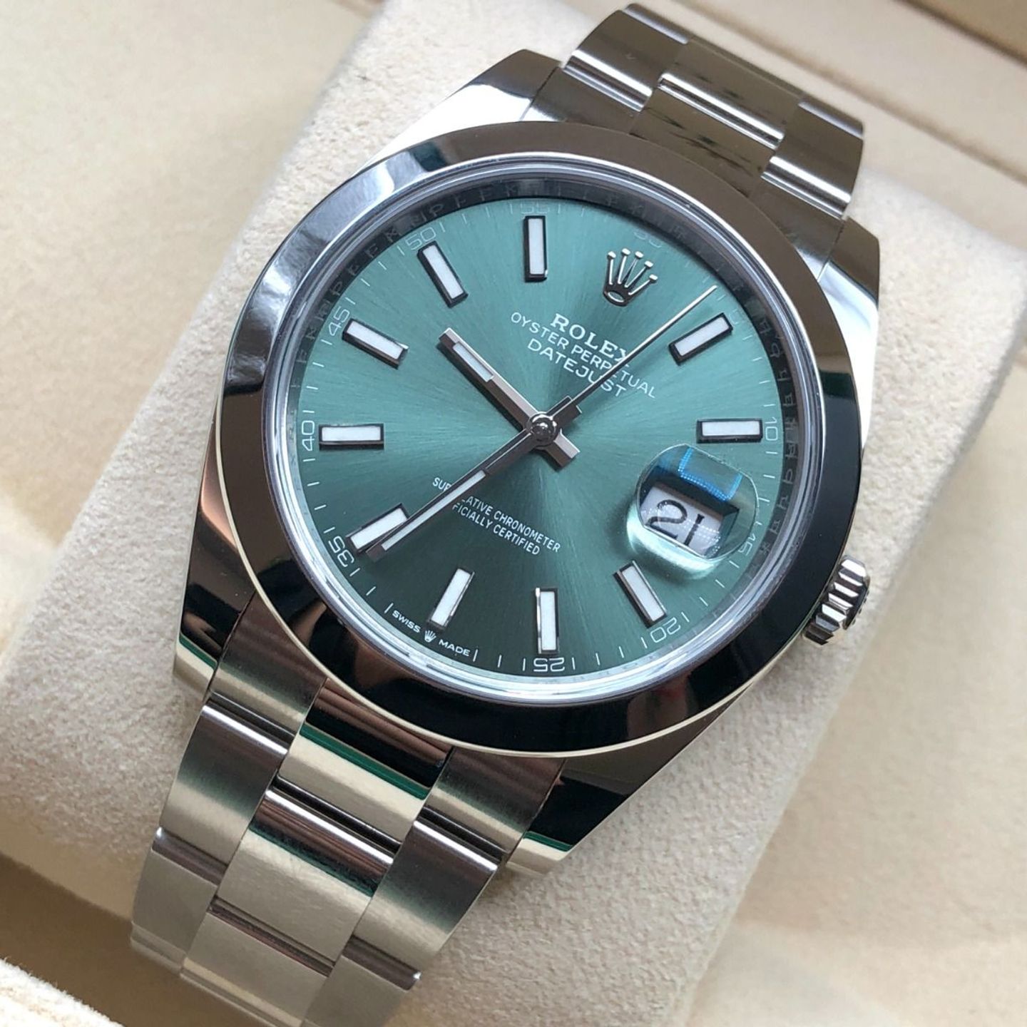 Rolex Datejust 41 126300 (2023) - Groen wijzerplaat 41mm Staal (7/8)