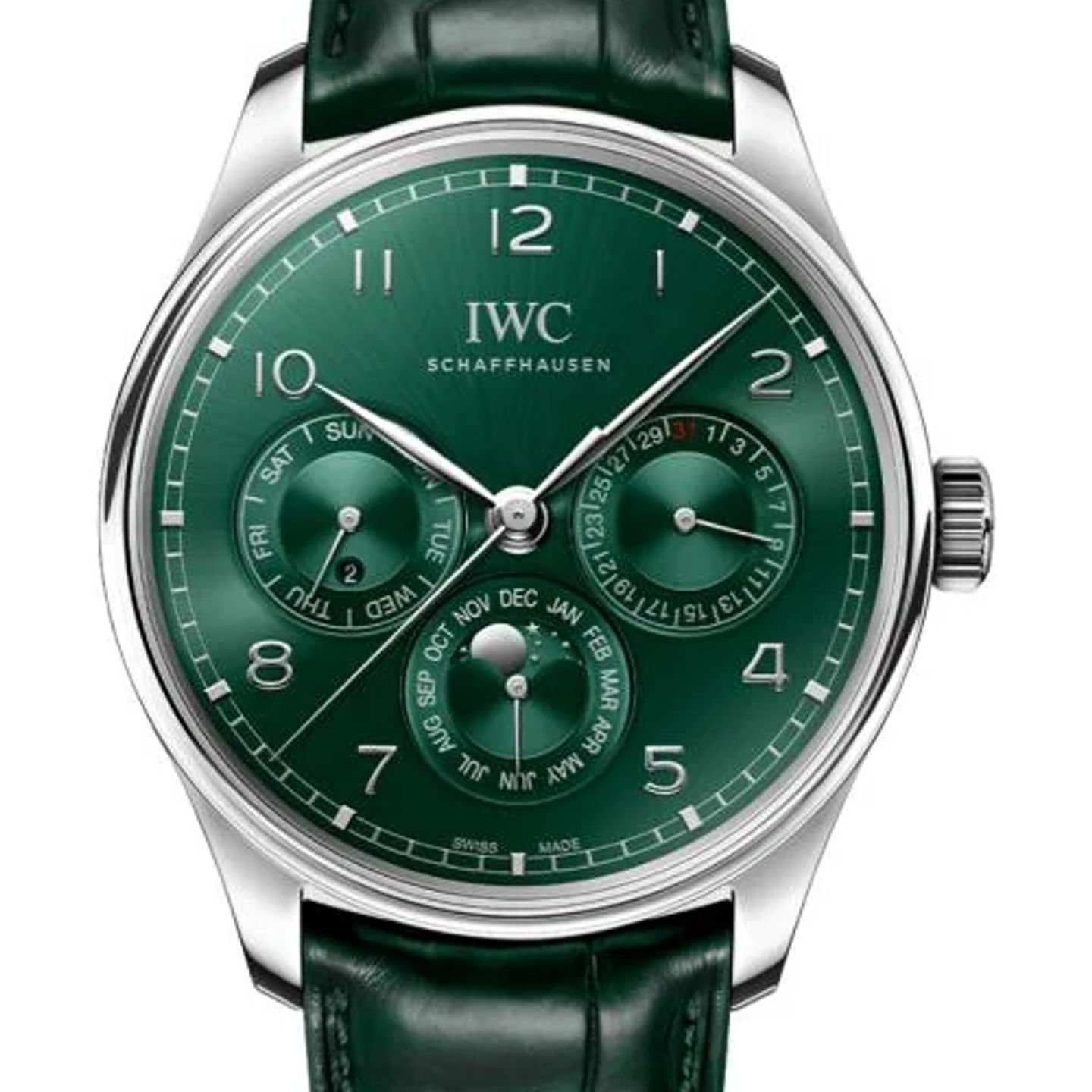 IWC Portuguese Perpetual Calendar IW344207 (2026) - Green dial 42 mm Steel case (1/1)