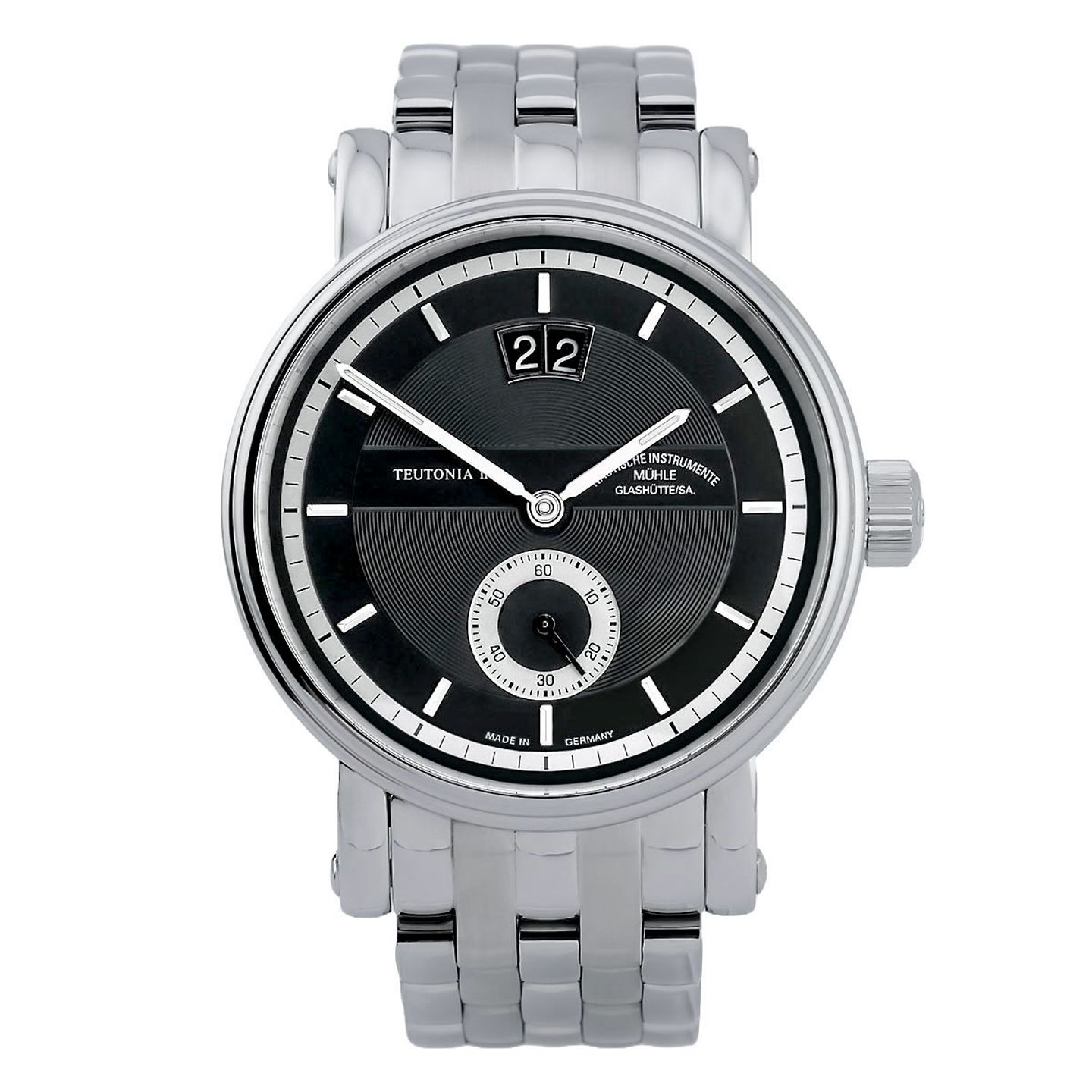 Mühle Glashütte Teutonia II M1-10-25 (2007) - Zilver wijzerplaat 44mm Staal (1/8)