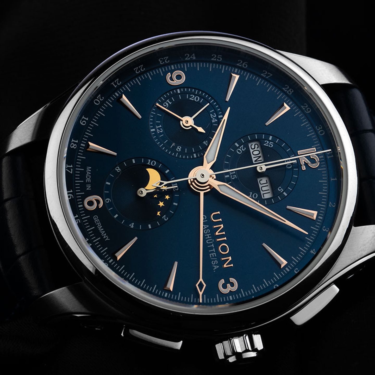 Union Glashütte Belisar Chronograph D014.425.16.047.01 (2026) - Blue dial 42 mm Steel case (3/8)