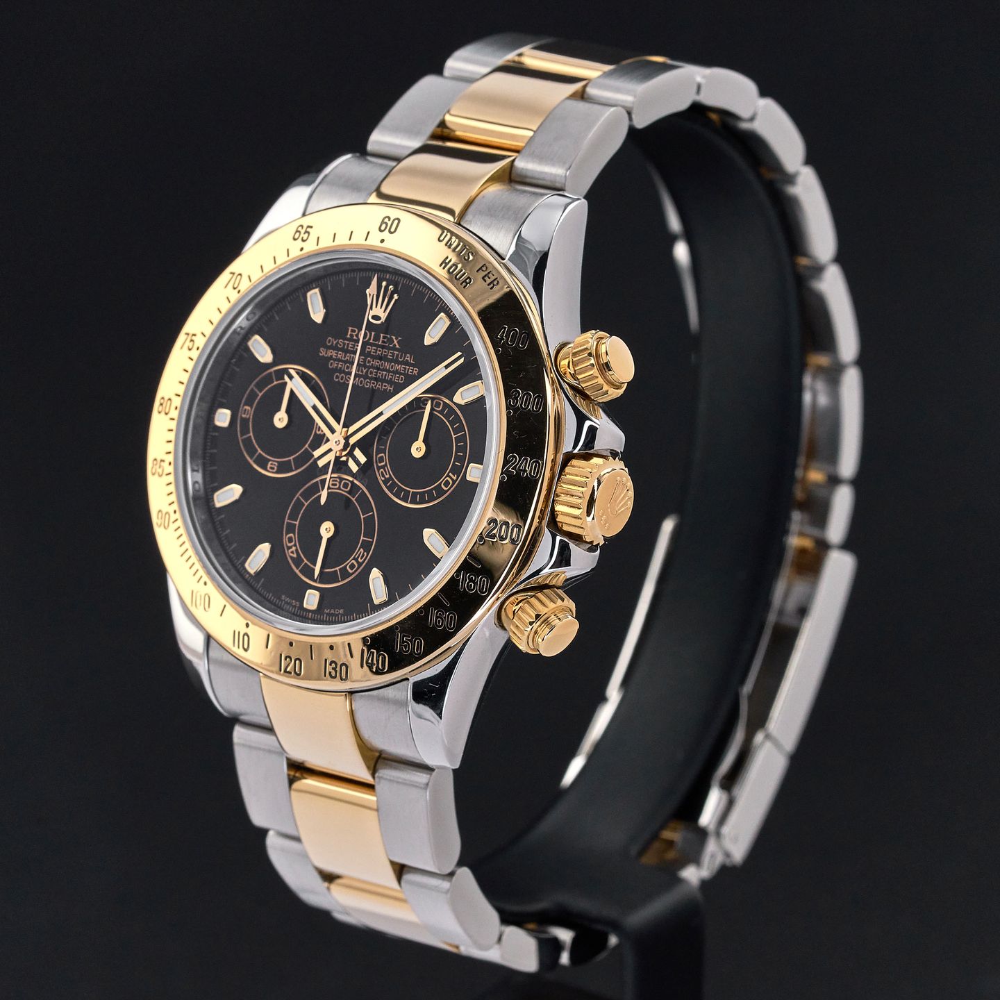 Rolex Daytona 116523 (2008) - Black dial 40 mm Gold/Steel case (3/8)