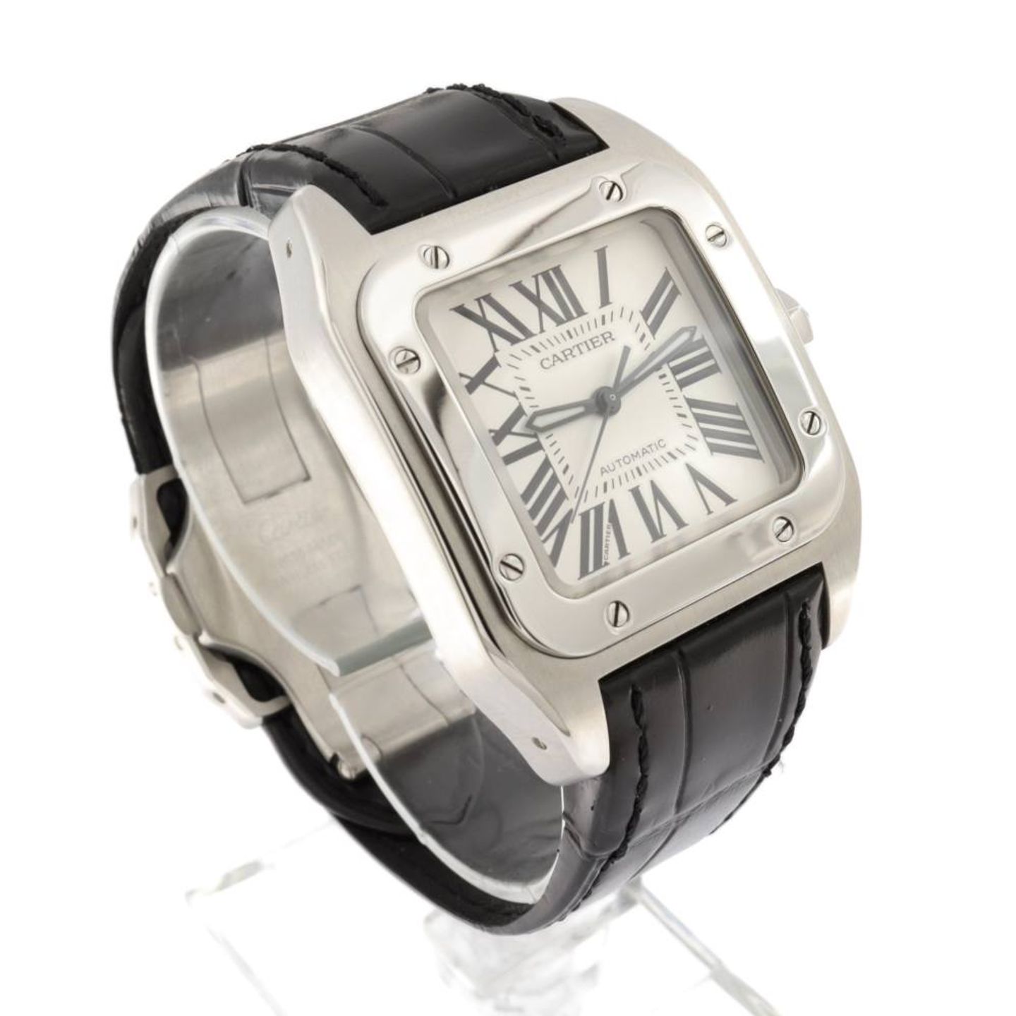 Cartier Santos 100 2878 (2005) - White dial 33 mm Steel case (3/6)