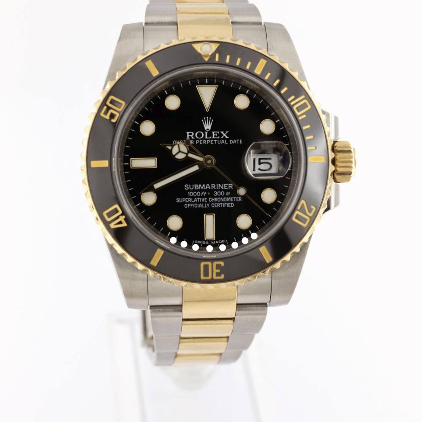 Rolex Submariner Date 116613LN (2015) - Black dial 40 mm Gold/Steel case (1/7)
