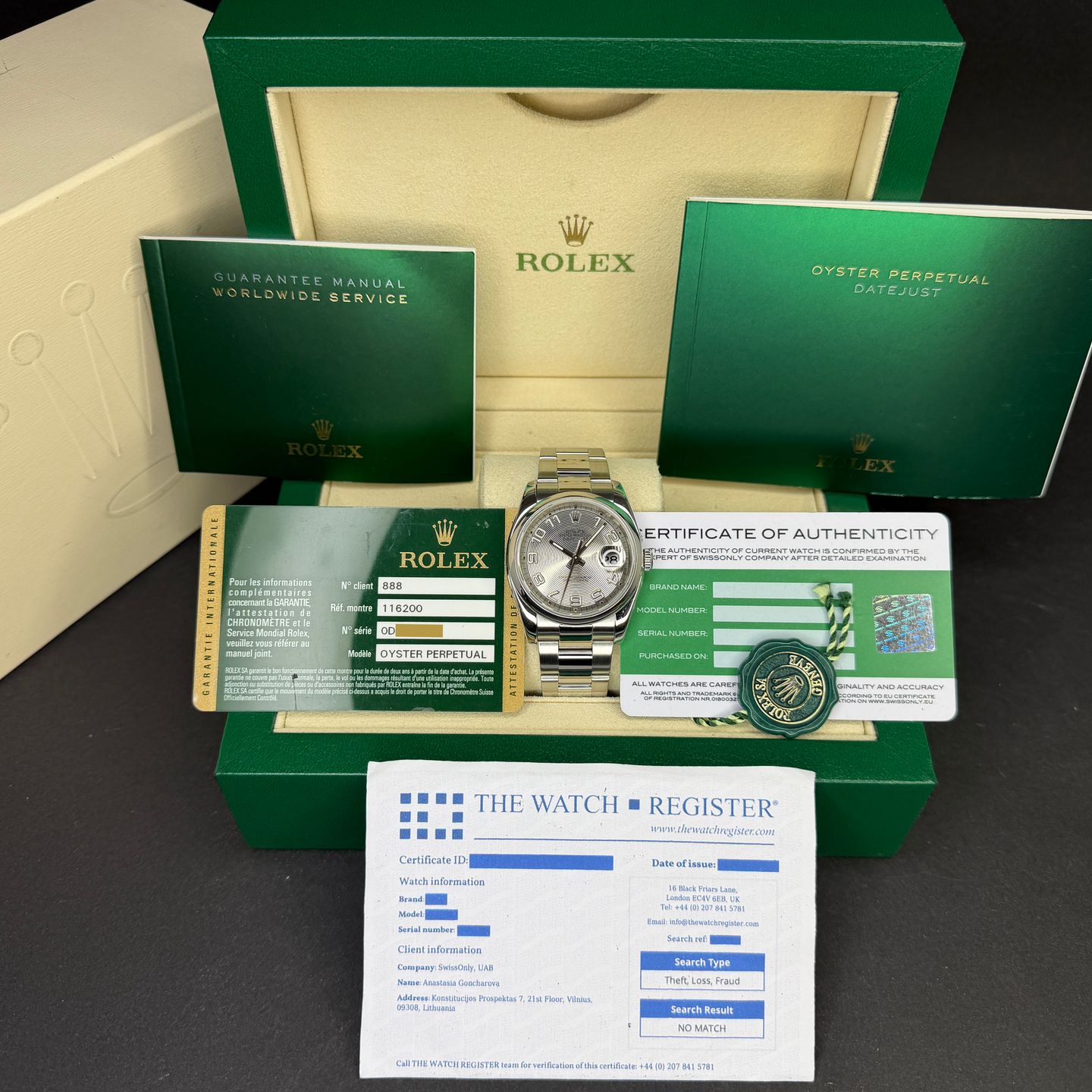 Rolex Datejust 36 116200 (2015) - Grey dial 36 mm Steel case (3/8)