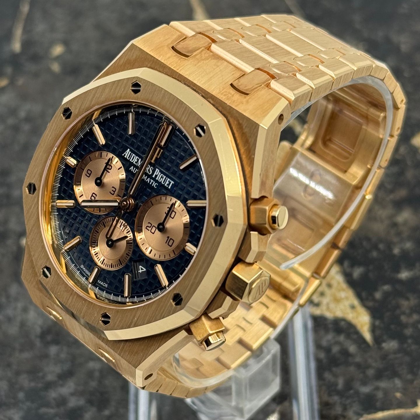 Audemars Piguet Royal Oak Chronograph 26331OR.OO.1220OR.01 (2018) - Blauw wijzerplaat 41mm Roségoud (7/8)