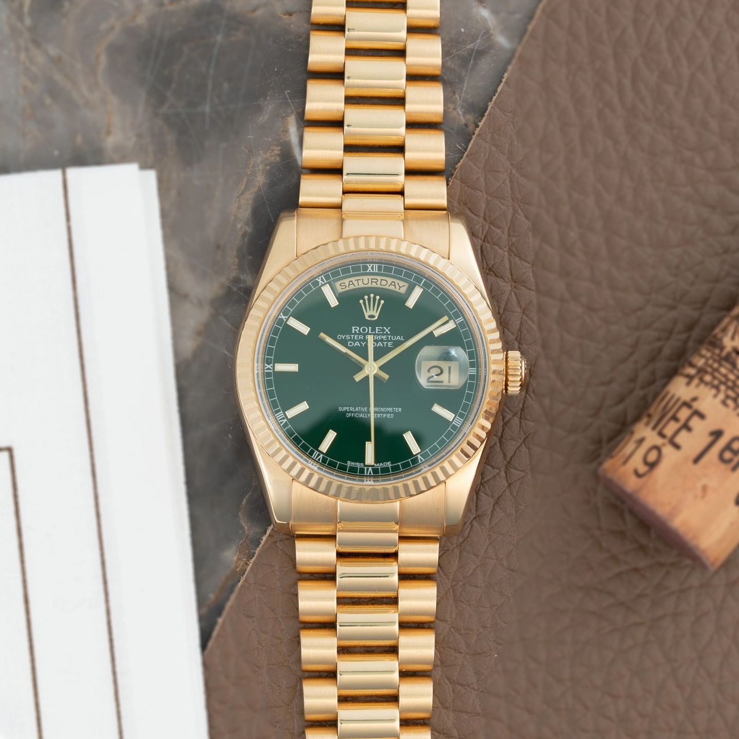 Rolex Day-Date 36 118238 (2001) - Black dial 36 mm Yellow Gold case (5/8)