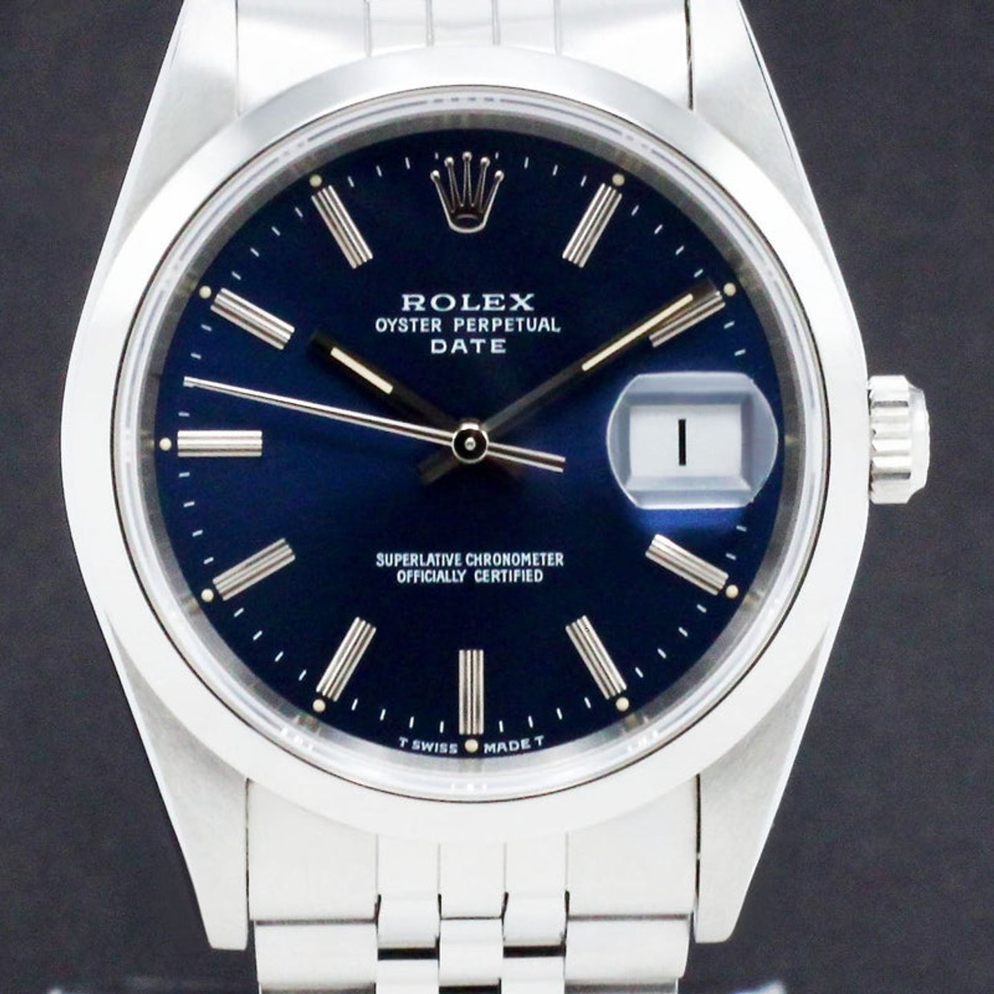 Rolex Oyster Perpetual Date 15200 (1995) - Blauw wijzerplaat 34mm Staal (1/7)