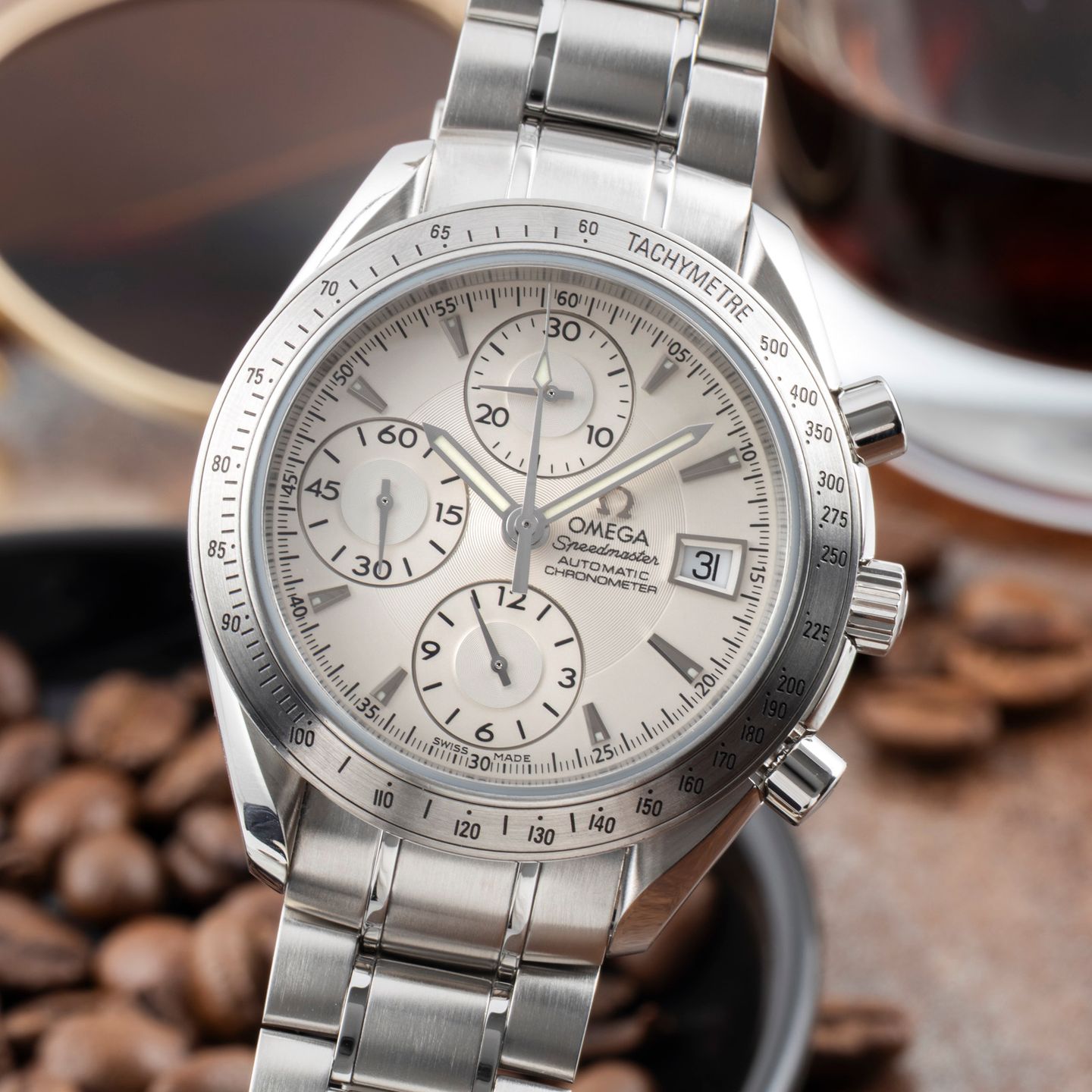 Omega Speedmaster Date 3211.30.00 (Onbekend (willekeurig serienummer)) - Zilver wijzerplaat 40mm Staal (3/8)