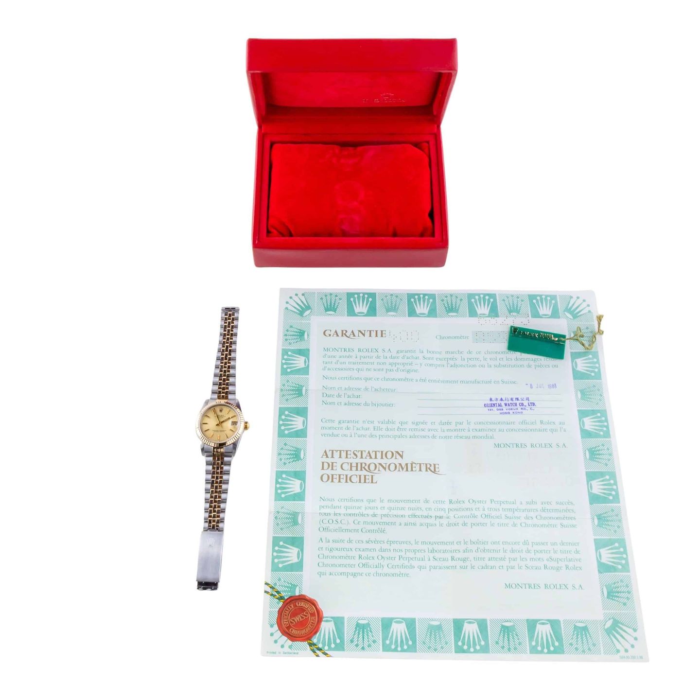 Rolex Datejust 31 68273 (1988) - Champagne dial 31 mm Gold/Steel case (8/8)