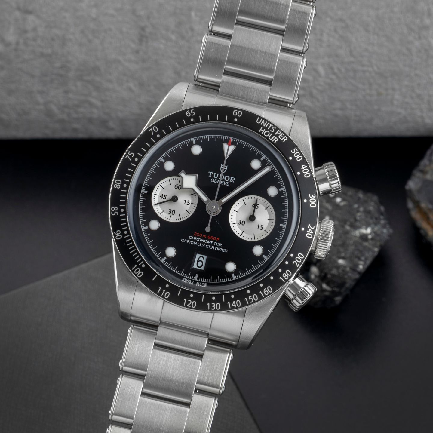Tudor Black Bay Chrono 79360N (Onbekend (willekeurig serienummer)) - Zwart wijzerplaat 41mm Staal (3/8)