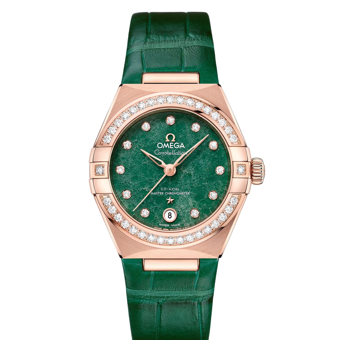 Omega Constellation 131.58.29.20.99.004 (2024) - Green dial 29 mm Rose Gold case (1/8)