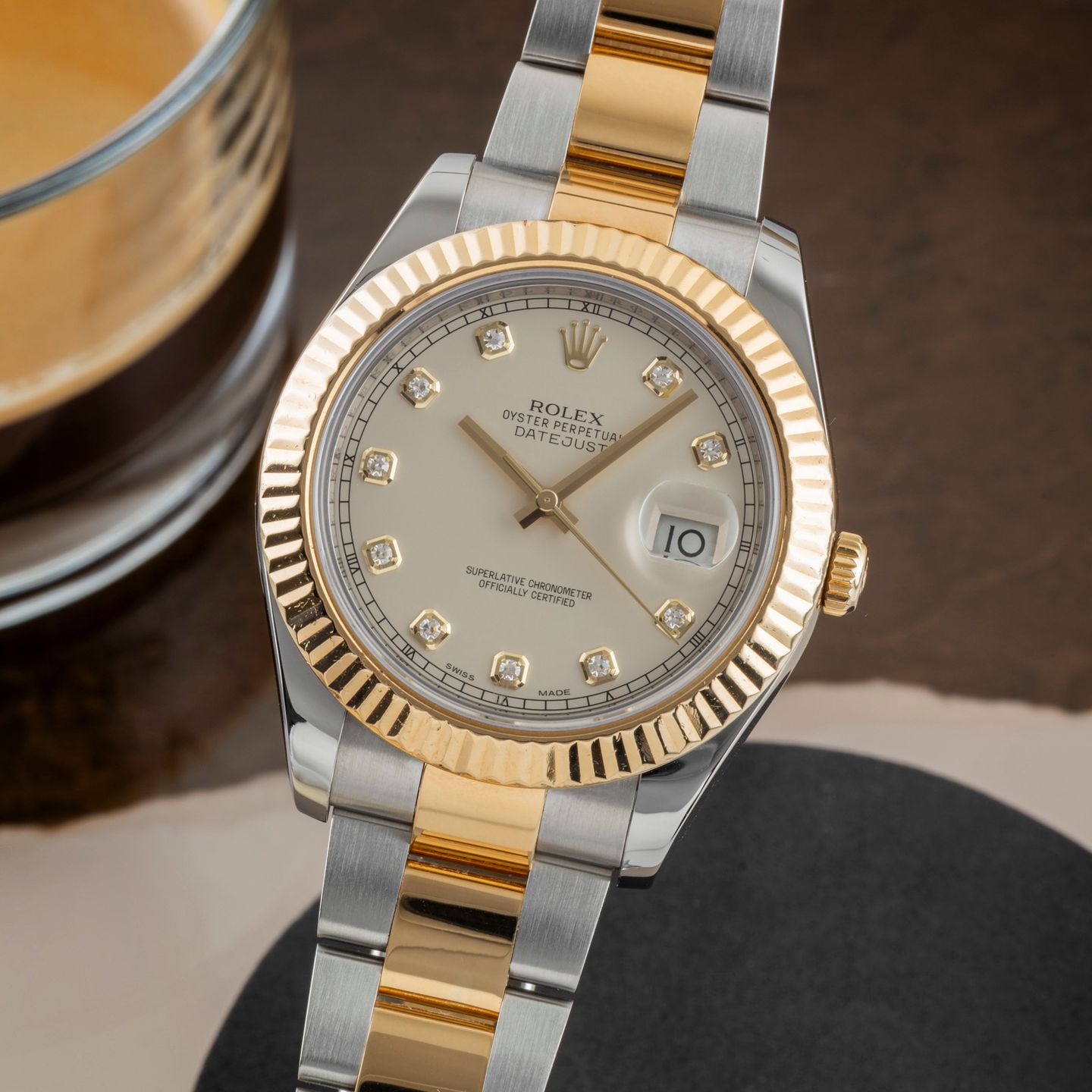 Rolex Datejust II 116333 (Unknown (random serial)) - Silver dial 41 mm Gold/Steel case (3/8)