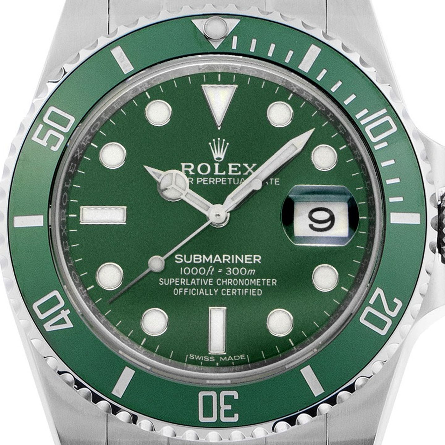 Rolex Submariner Date 116610LV (2013) - Groen wijzerplaat 40mm Staal (1/8)
