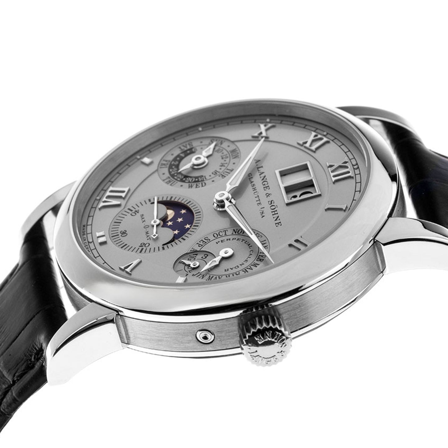 A. Lange & Söhne Langematik Perpetual 310.025 (Unknown (random serial)) - Silver dial 39 mm Platinum case (7/8)