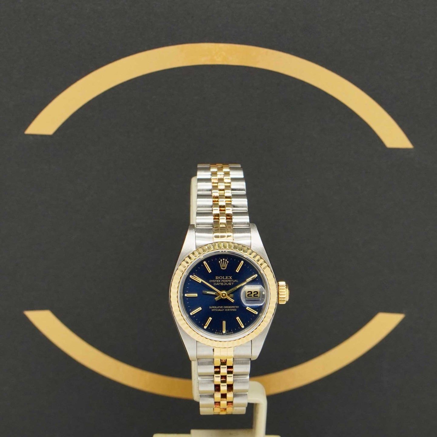 Rolex Lady-Datejust 79173 (1999) - Blue dial 26 mm Gold/Steel case (1/7)