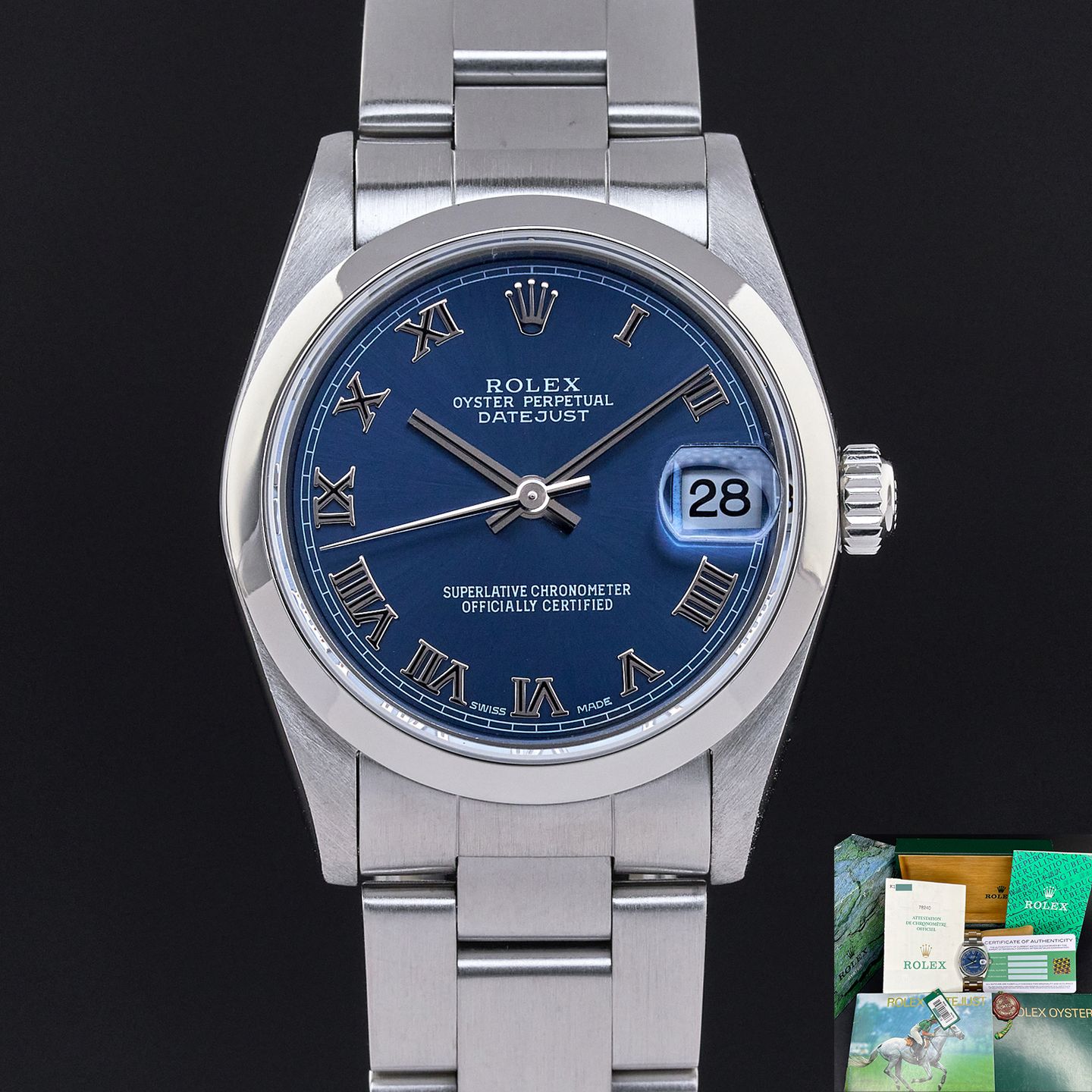 Rolex Datejust 31 78240 (2001) - Blauw wijzerplaat 31mm Staal (1/8)