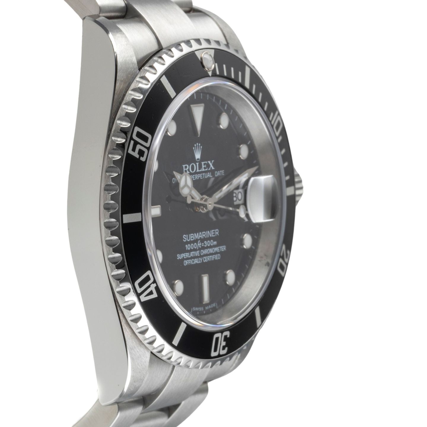 Rolex Submariner Date 16610T (2007) - Zwart wijzerplaat 40mm Staal (7/8)