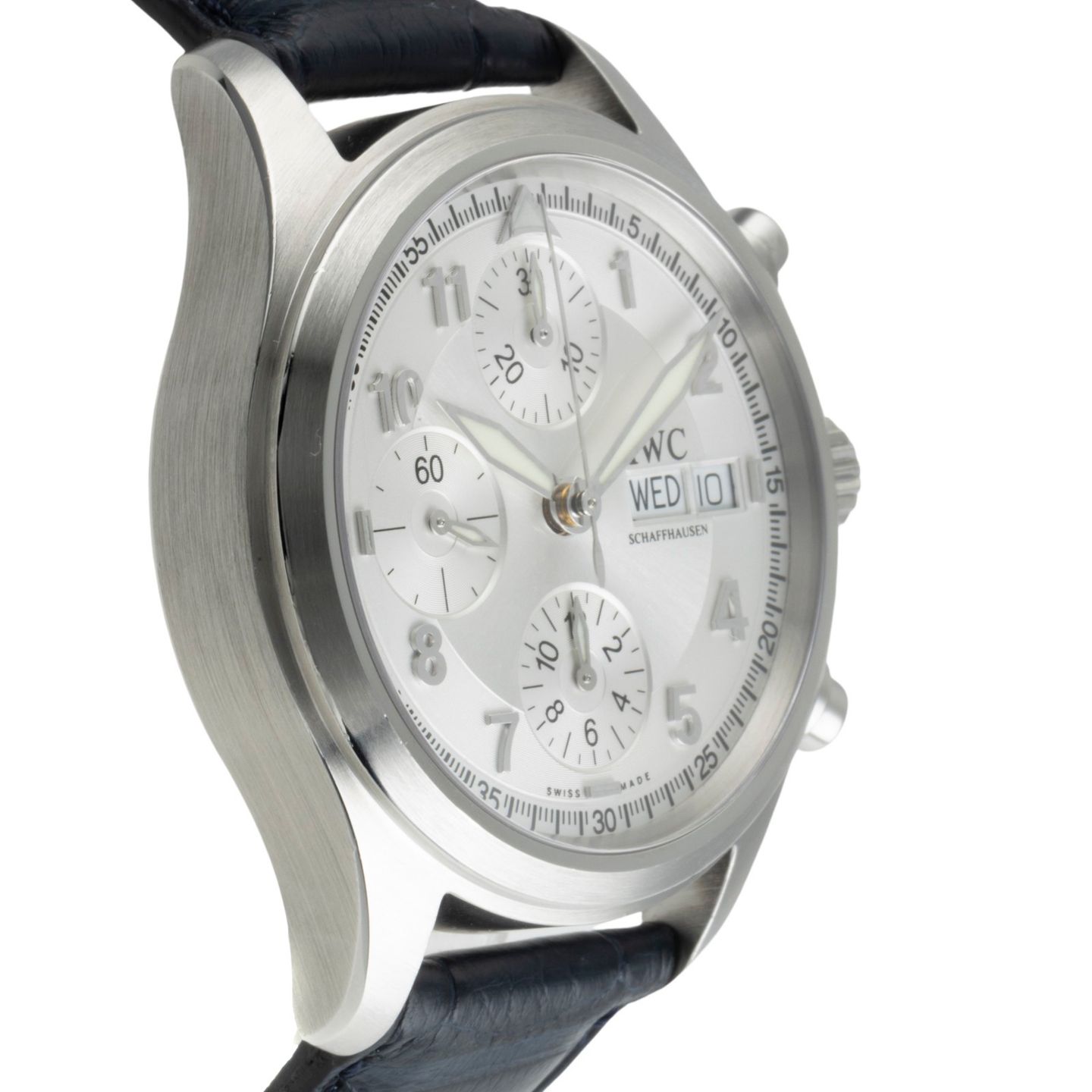 IWC Pilot Spitfire Chronograph IW370623 (2003) - Silver dial 39 mm Steel case (7/8)