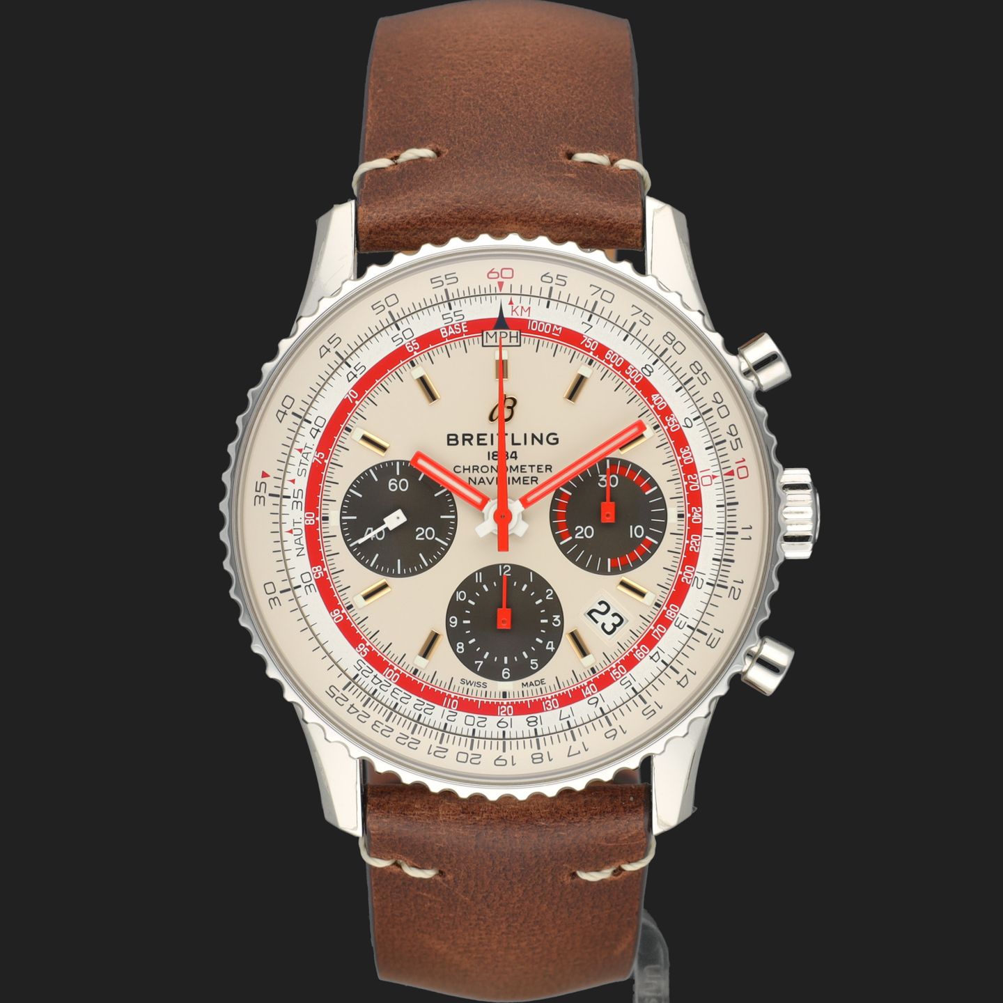 Breitling Navitimer 1 B01 Chronograph AB01219A1G1X2 (2023) - Zilver wijzerplaat 43mm Staal (3/8)