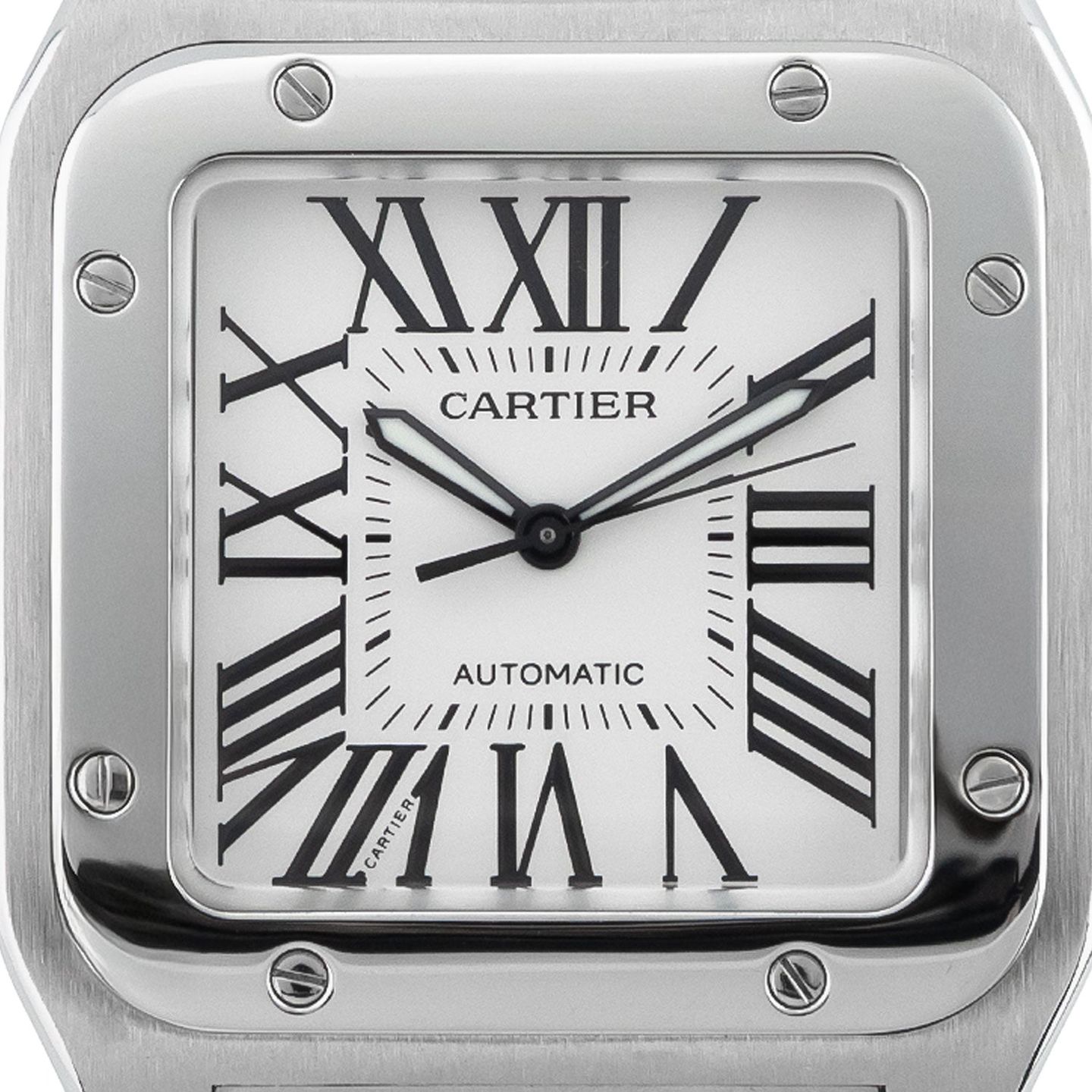 Cartier Santos 100 W200737G (2015) - Zilver wijzerplaat 38mm Staal (2/7)