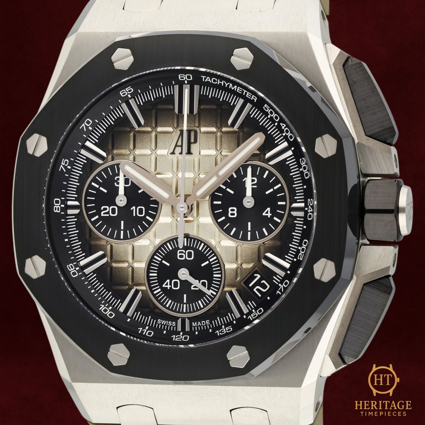 Audemars Piguet Royal Oak Offshore Chronograph 26420SO.OO.A600CA.01 (Onbekend (willekeurig serienummer)) - Beige wijzerplaat 43mm Staal (1/8)