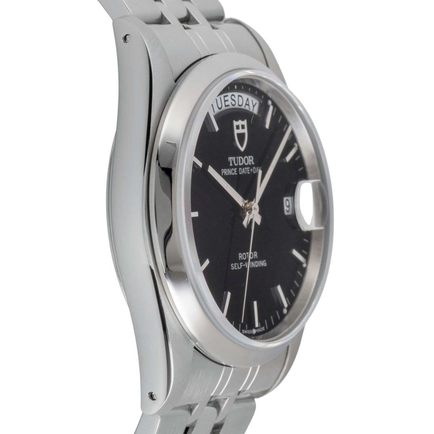 Tudor Prince Date 76200 (Onbekend (willekeurig serienummer)) - Zwart wijzerplaat 36mm Staal (7/8)