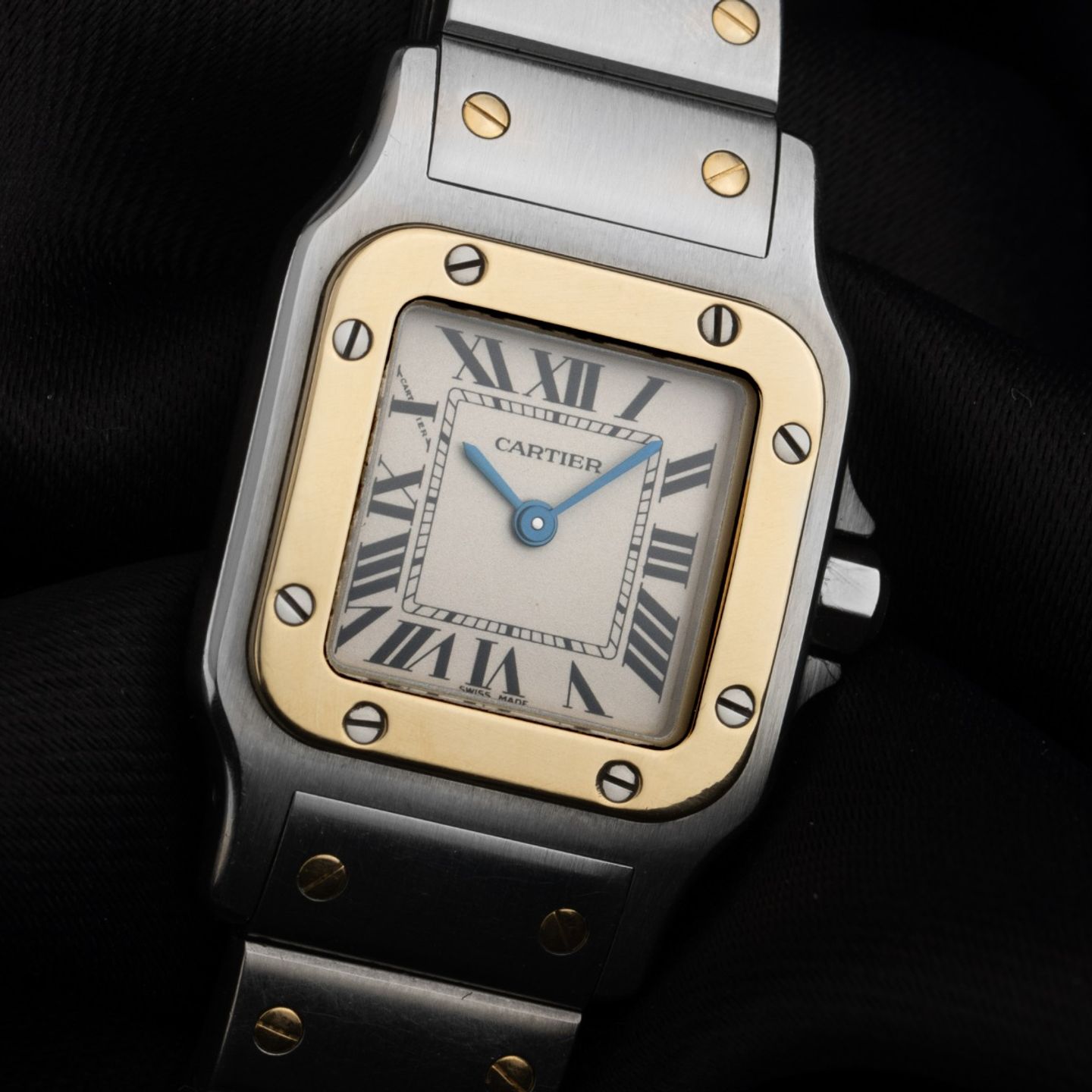 Cartier Santos Galbée 1567 (1996) - White dial 24 mm Gold/Steel case (3/8)