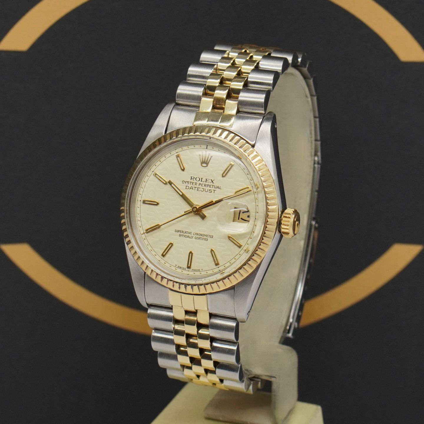 Rolex Datejust 36 16013 (1980) - Yellow dial 36 mm Gold/Steel case (2/7)