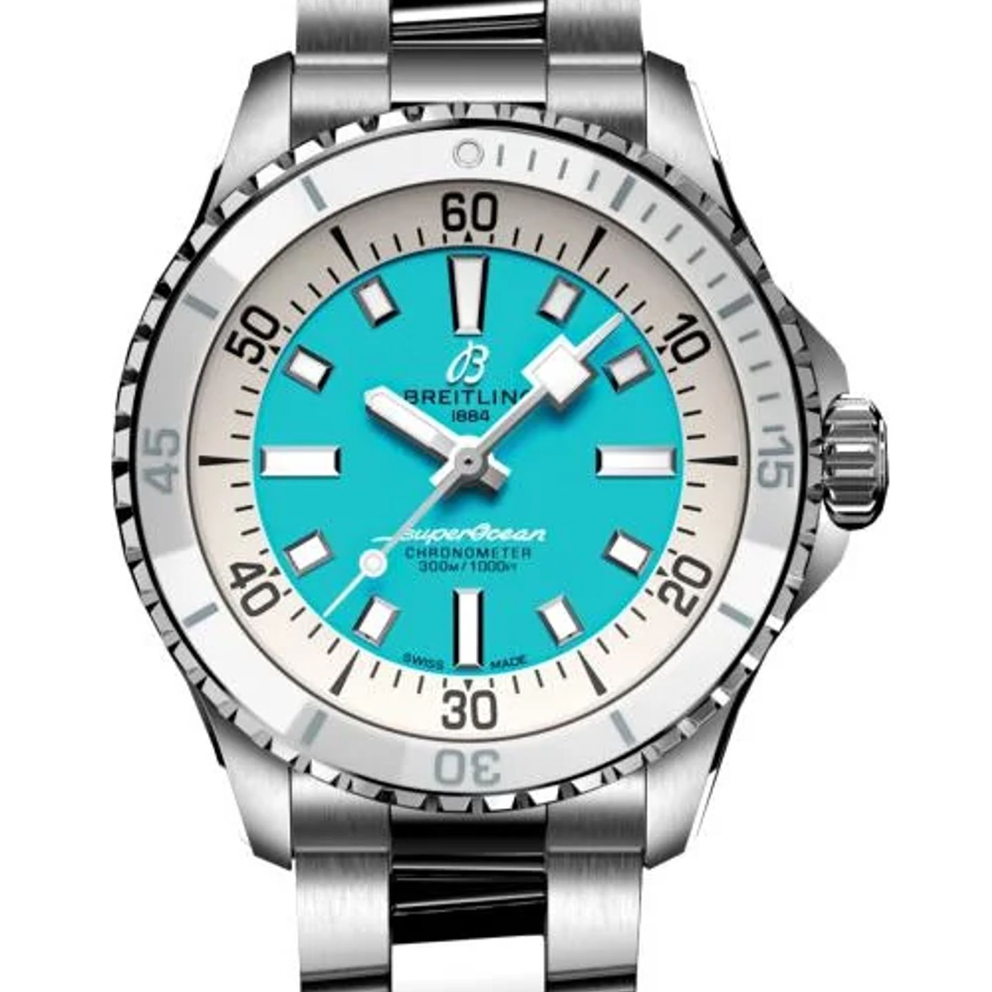 Breitling Superocean A17377211C1A1 (2026) - Turquoise wijzerplaat 36mm Staal (1/1)