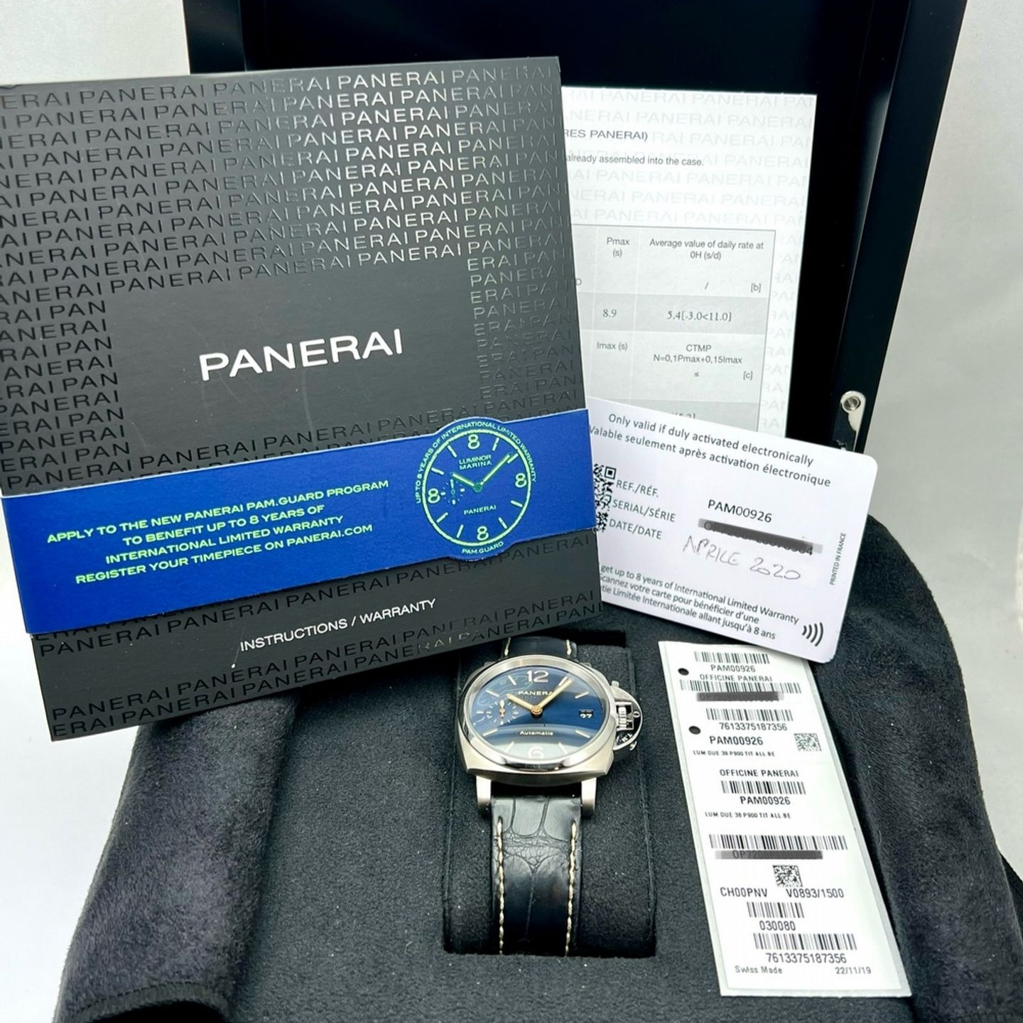 Panerai Luminor Due PAM00926 (2020) - Blauw wijzerplaat 38mm Titanium (8/9)