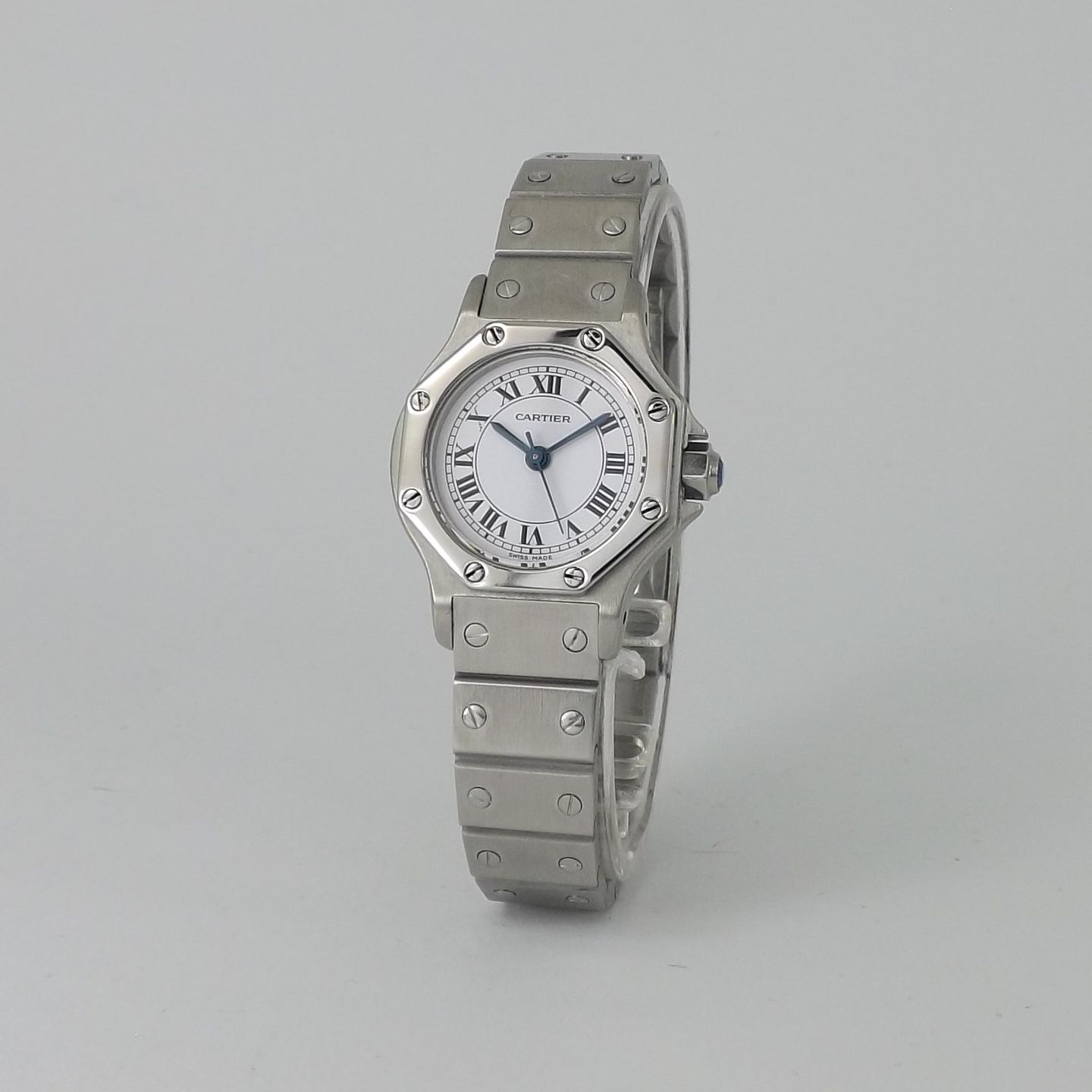 Cartier Santos 0906 (2003) - White dial 25 mm Steel case (1/8)