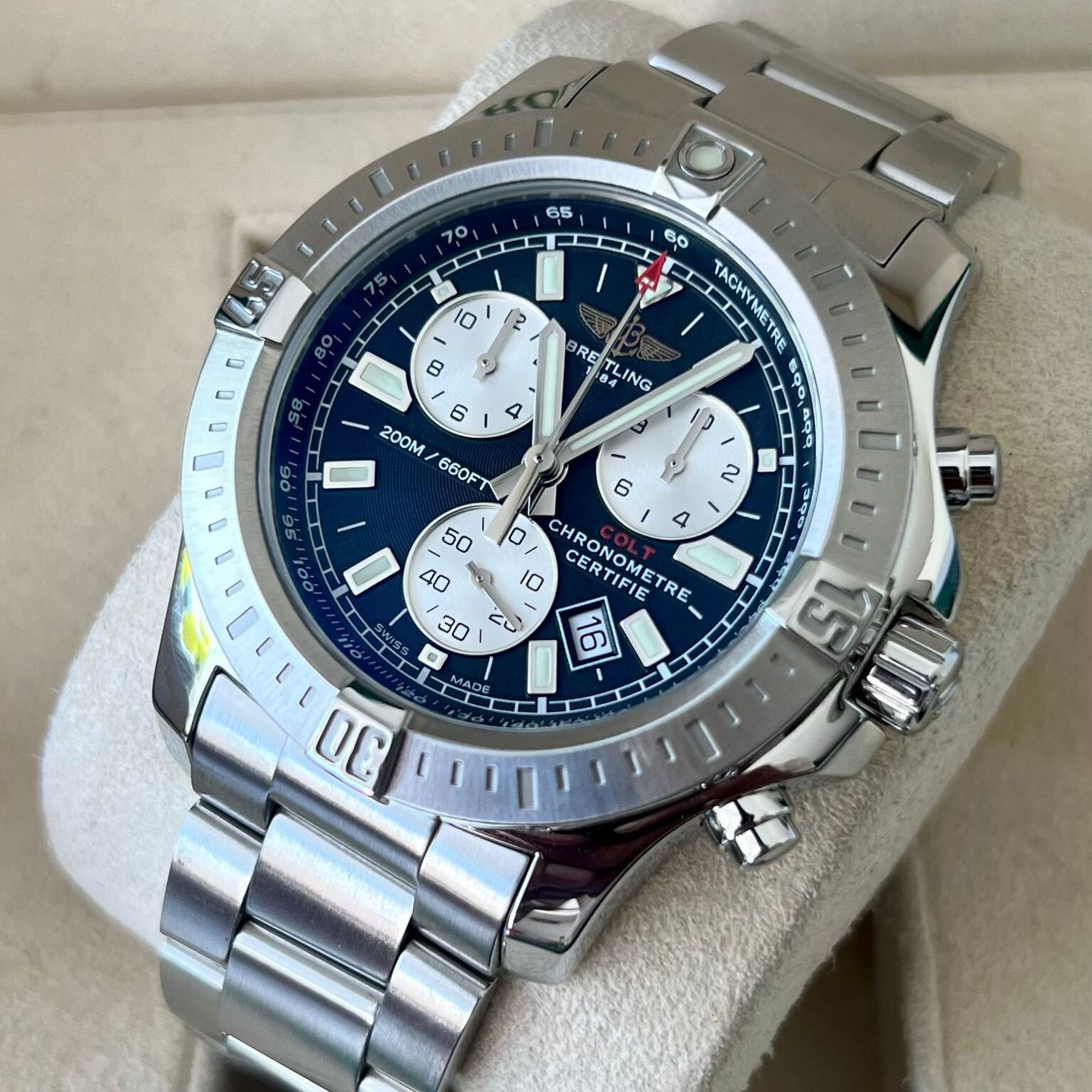 Breitling Colt Chronograph A73388 (2016) - Blue dial 44 mm Steel case (3/5)
