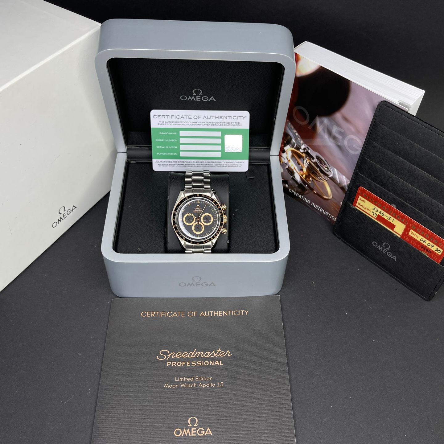 Omega Speedmaster Professional Moonwatch 3366.51.00 (2006) - Zwart wijzerplaat 42mm Goud/Staal (2/8)