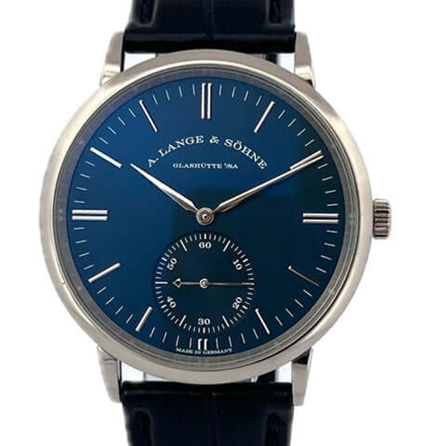 A. Lange & Söhne Saxonia 380.028 (2022) - Blue dial 39 mm White Gold case (1/8)