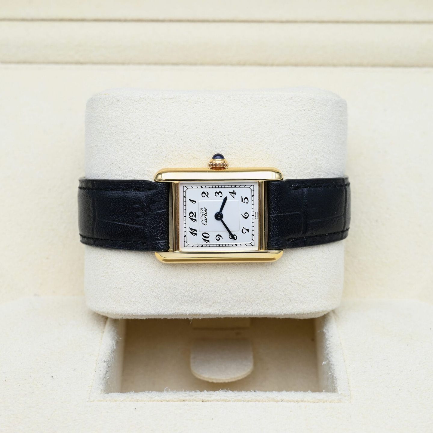 Cartier Tank Vermeil 5057001 (Unknown (random serial)) - White dial 20 mm Silver case (5/8)