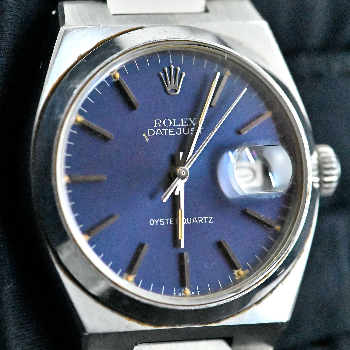 Rolex Datejust Oysterquartz 17000 (1979) - Blue dial 36 mm Steel case (4/8)