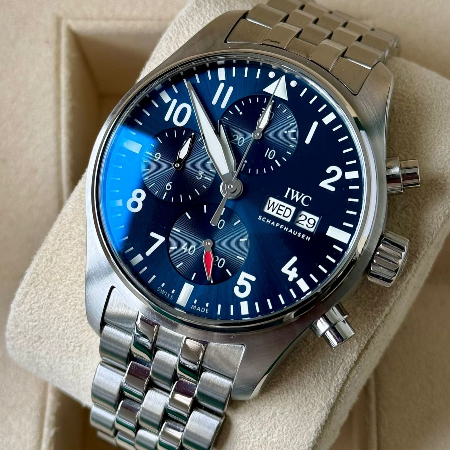 IWC Pilot Chronograph IW388102 (2022) - Blauw wijzerplaat 41mm Staal (3/7)